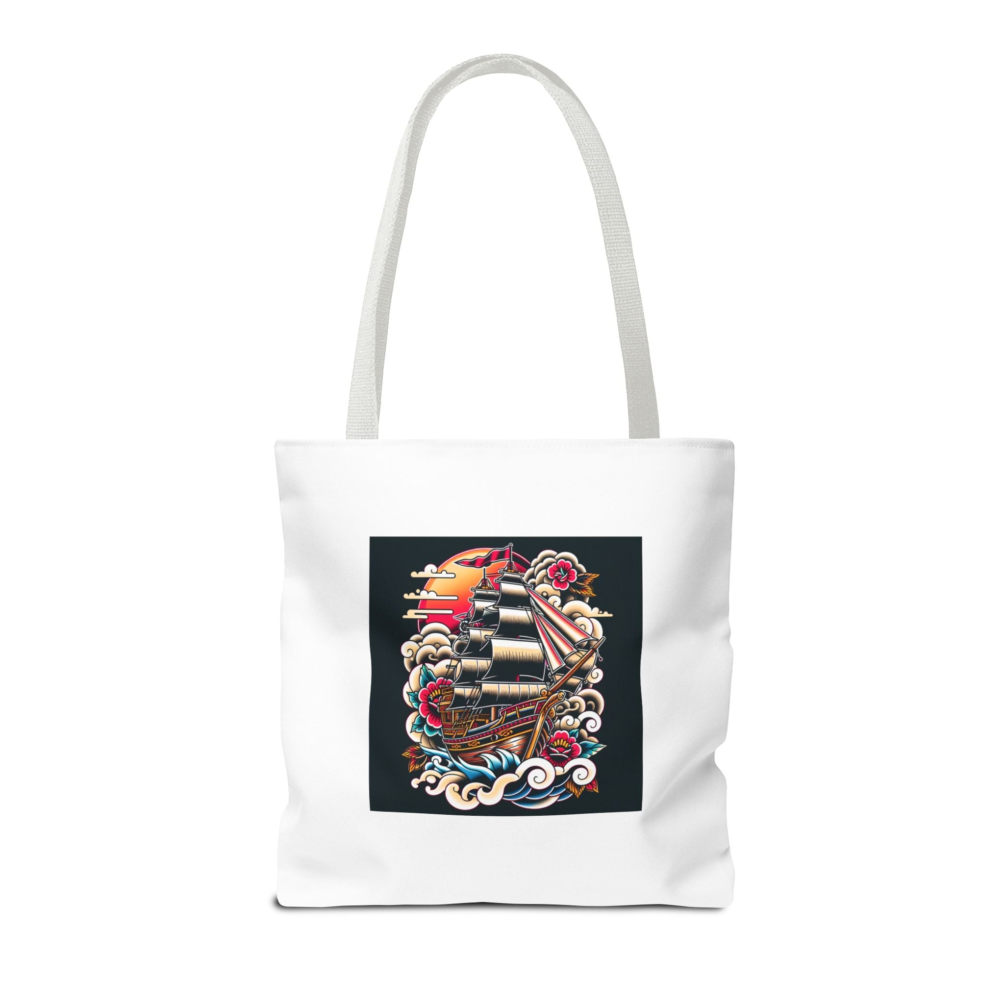 Pirate Ship Tote Bag, Nautical Tote for Adventurers, Eco-Friendly Shopper, Unique Gift for Travelers, Stylish Beach Bag