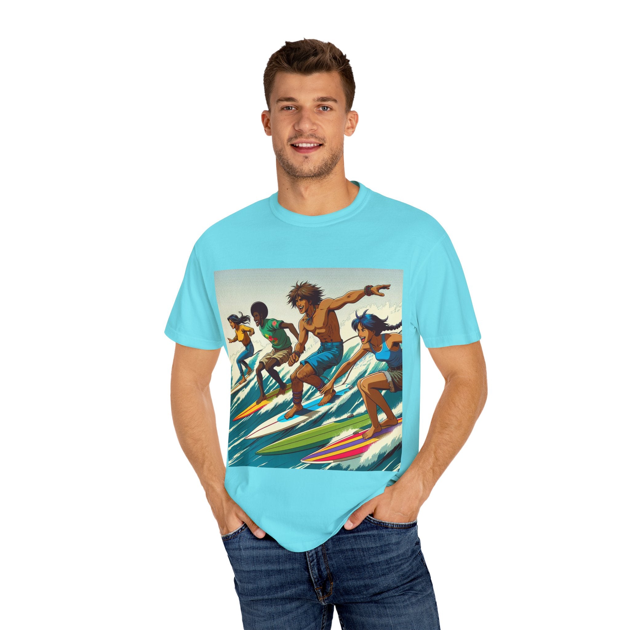 Surfing Vibes Unisex T-shirt, Beachwear, Summer Apparel, Surfing Gift, Casual Tee