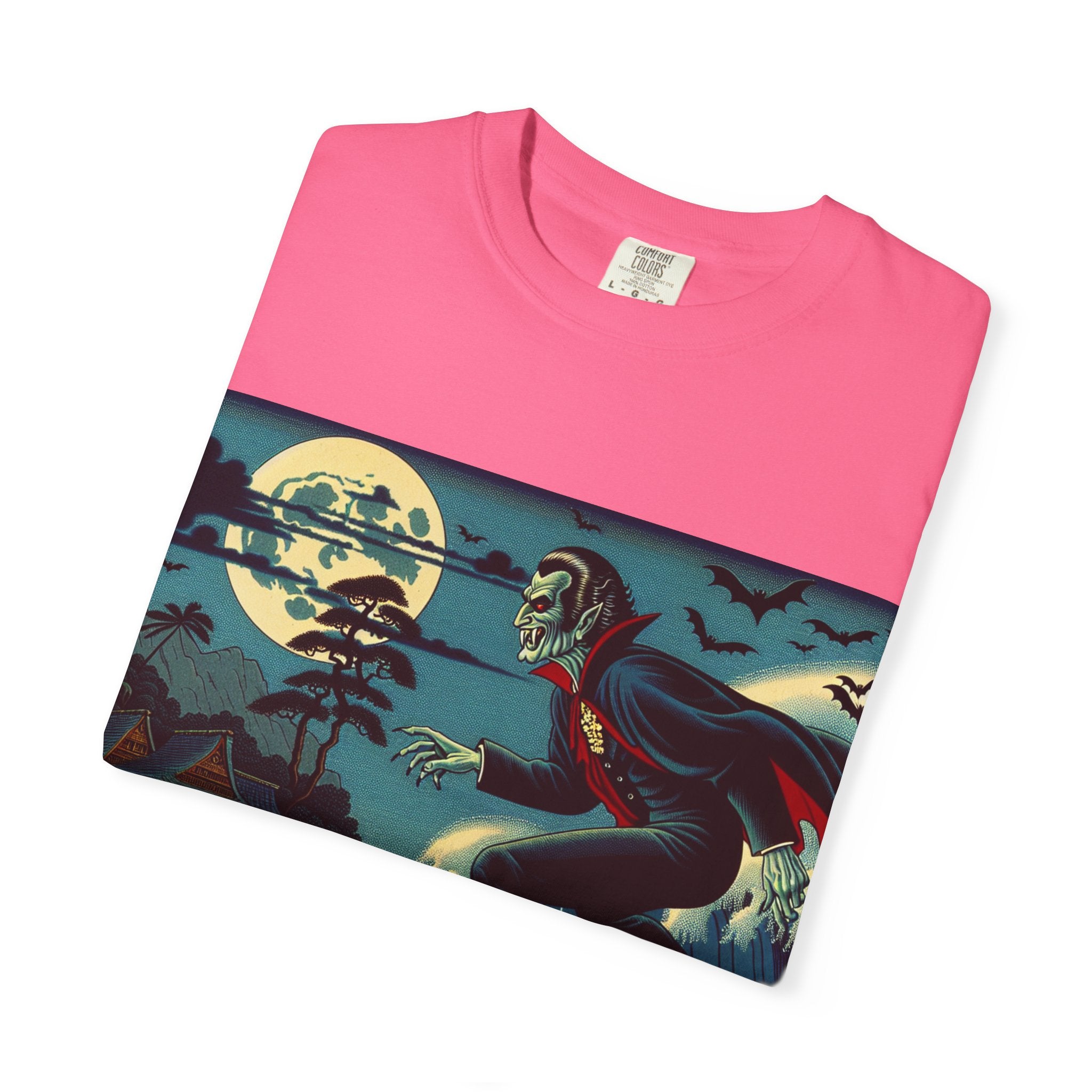 Surfing Vampire T-Shirt, Halloween Shirt, Unisex Graphic Tee, Casual Wear for Surf Lovers, Spooky Summer Fashion