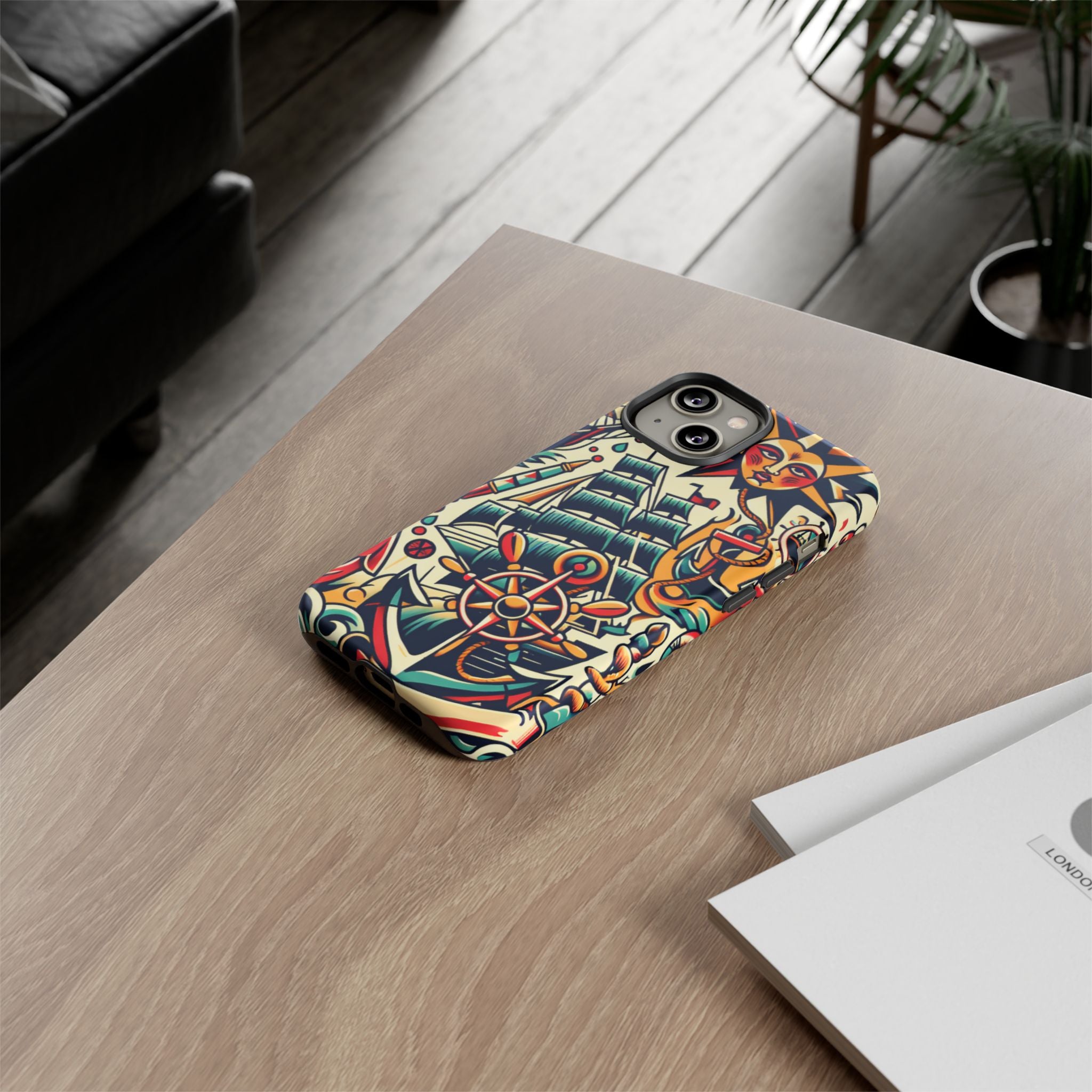 Tattoo-Inspired Phone Case - Nautical Adventure Design, Unique Gift, Sailor Style, Sea Lover Accessory, Artistic Protection