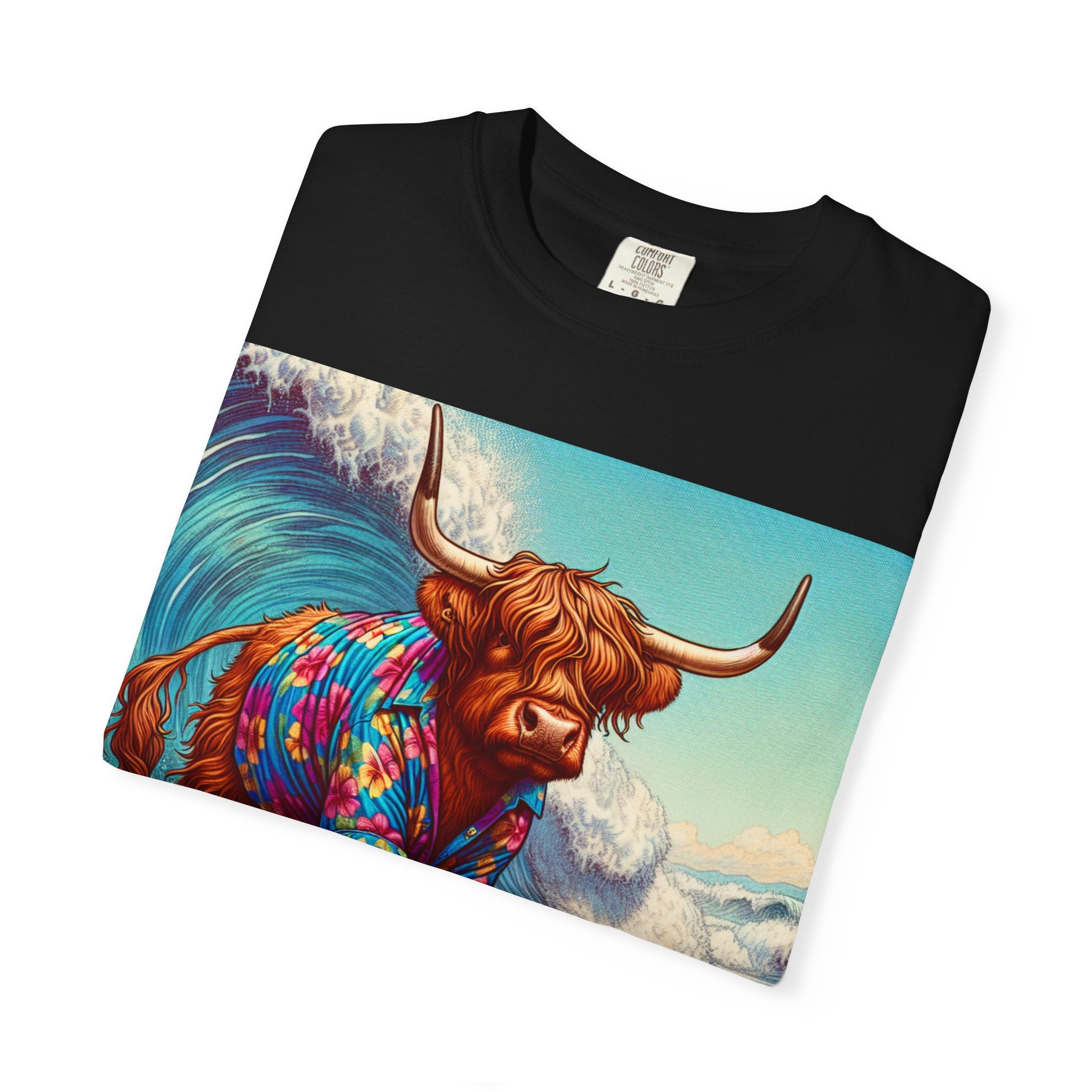 Surfing Highland Cow Unisex T-shirt | Fun Casual Tee for Summer Adventures, Beach Days, Gifts for Cow Lovers, Surfing Enthusiasts, [...]