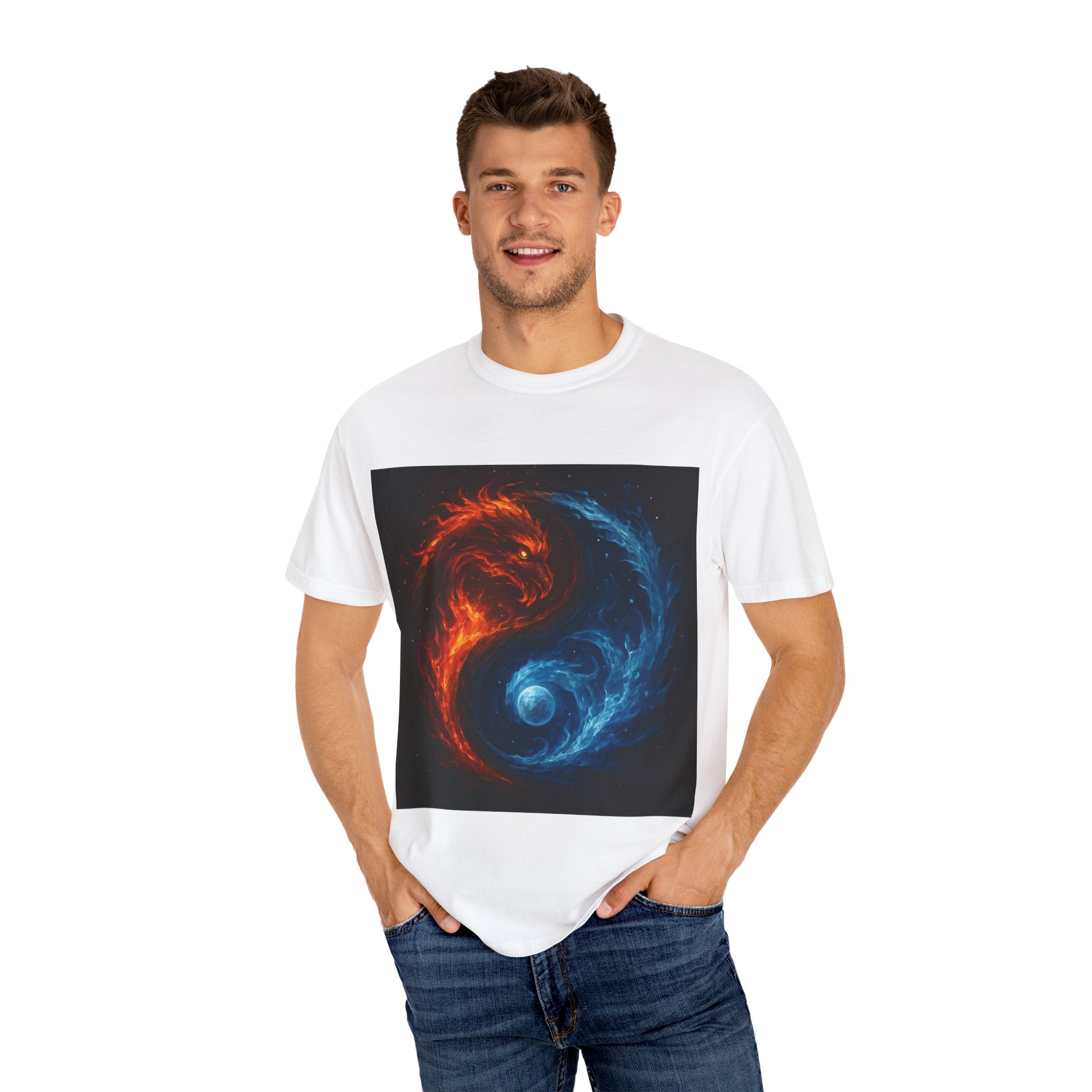 Dynamic Colorful Yin Yang T-Shirt, Unisex Graphic Tee, Meditation Gift, Balance Apparel, Spiritual Wear, Casual Style