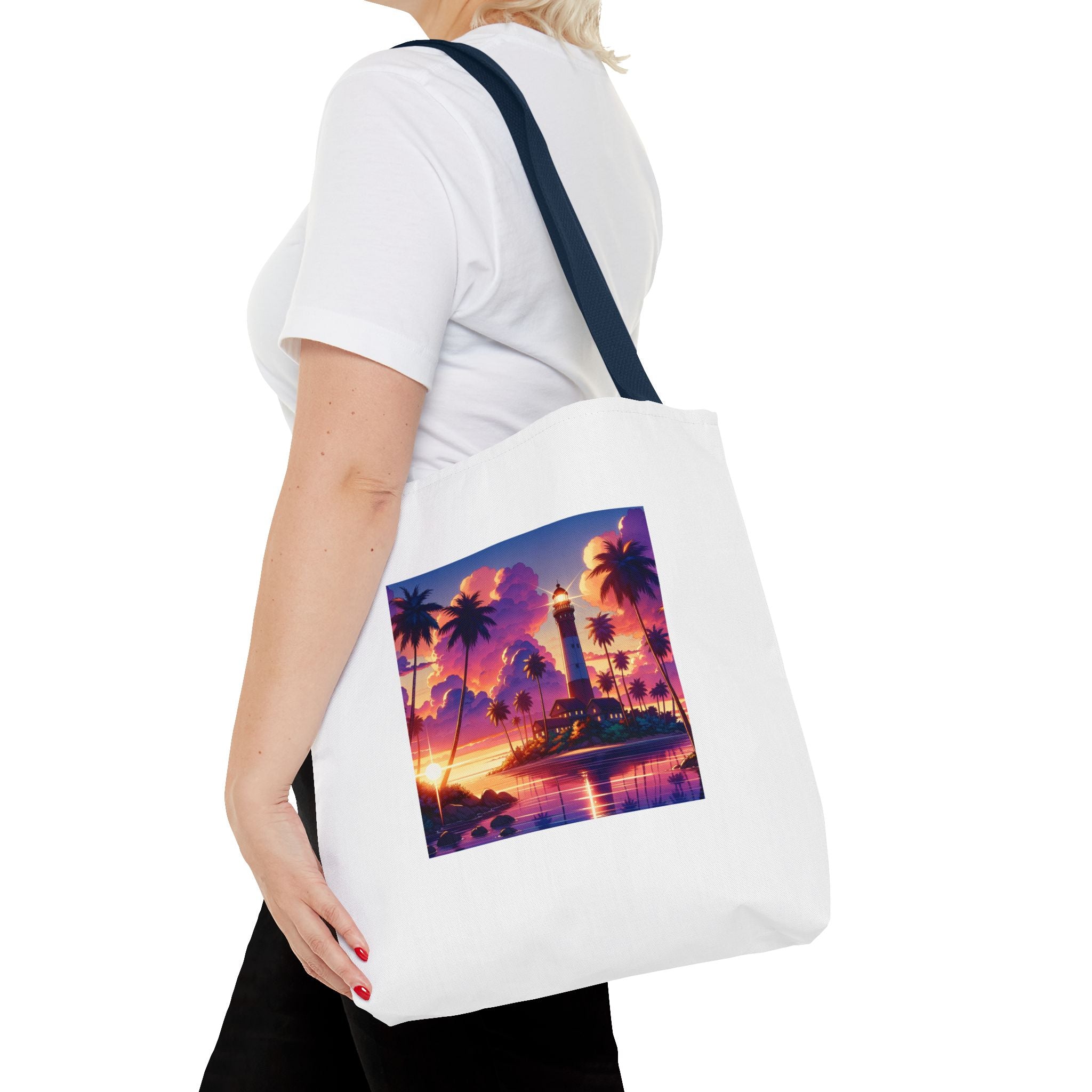 Tote Bag with Lighthouse Design | Beach Bag, Travel Tote, Vacation Accessory, Gift for Ocean Lovers, Summer Tote