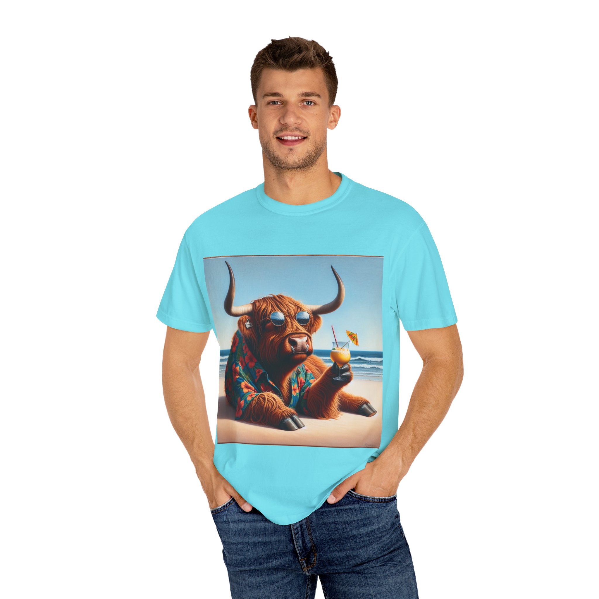 Chill Vibes Cow T-Shirt | Summer Beach Tee, Fun Animal Design, Relaxed Fit, Perfect for Vacations, Gifts