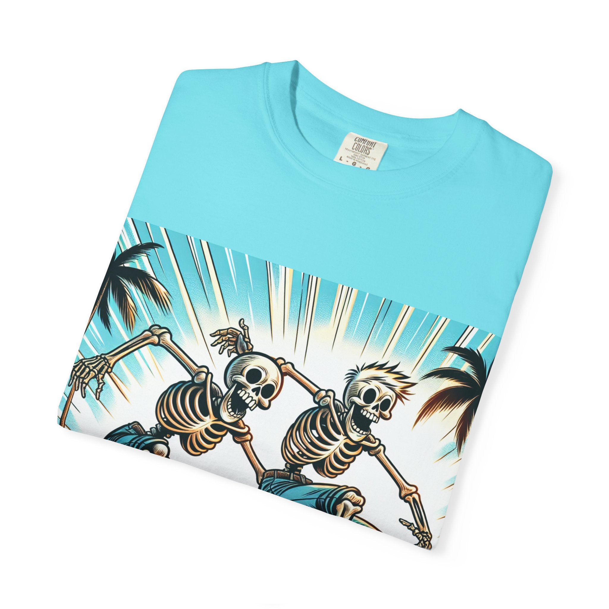 Skateboarding Skeletons T-shirt | Cool Graphic Tee for Summer, Vintage Vibe, Unisex Fashion, Beach Wear, Gift for Him/Her