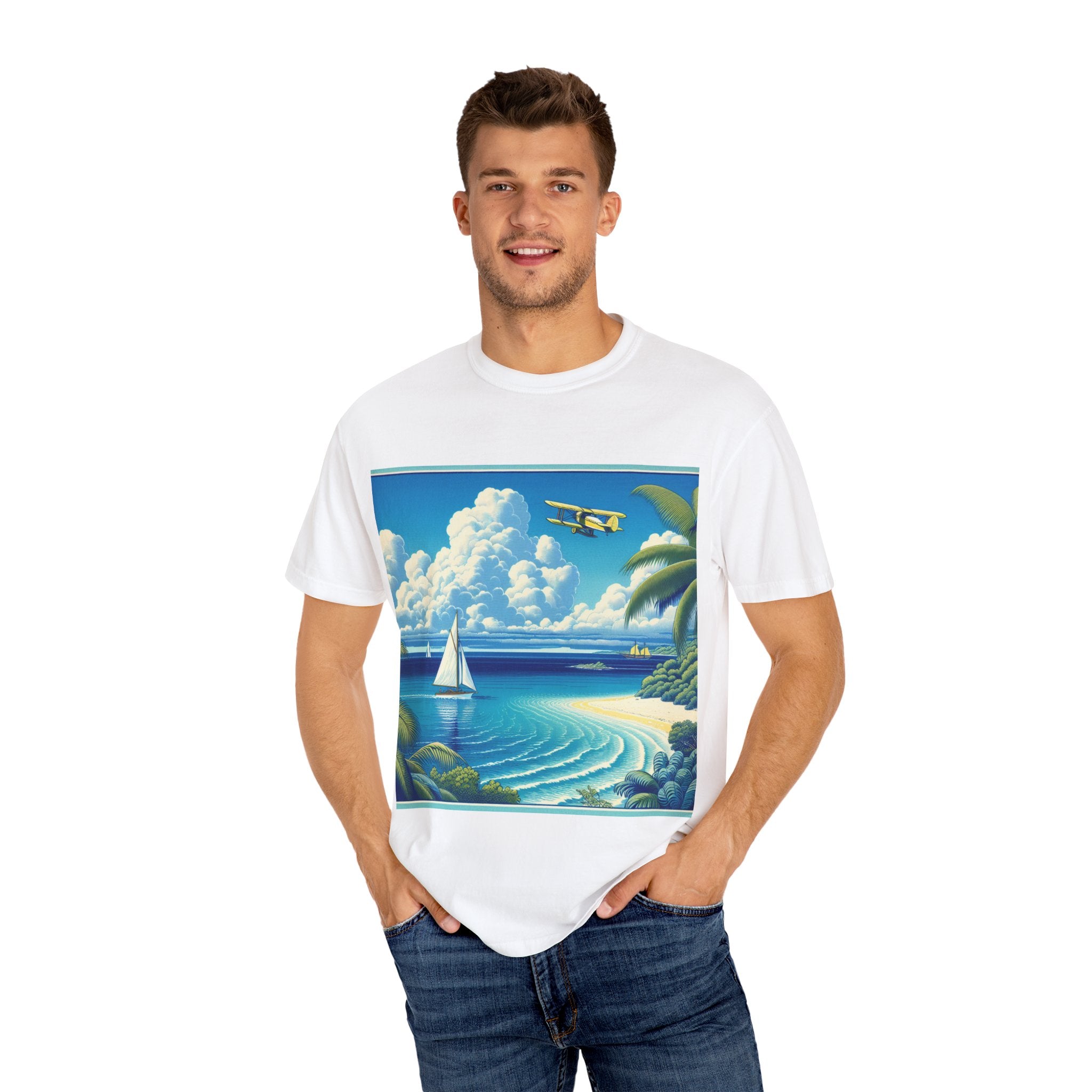 Beach Vibes T-Shirt, Unisex Casual Tee, Summer Apparel, Vacation Wear, Nautical Graphic Shirt