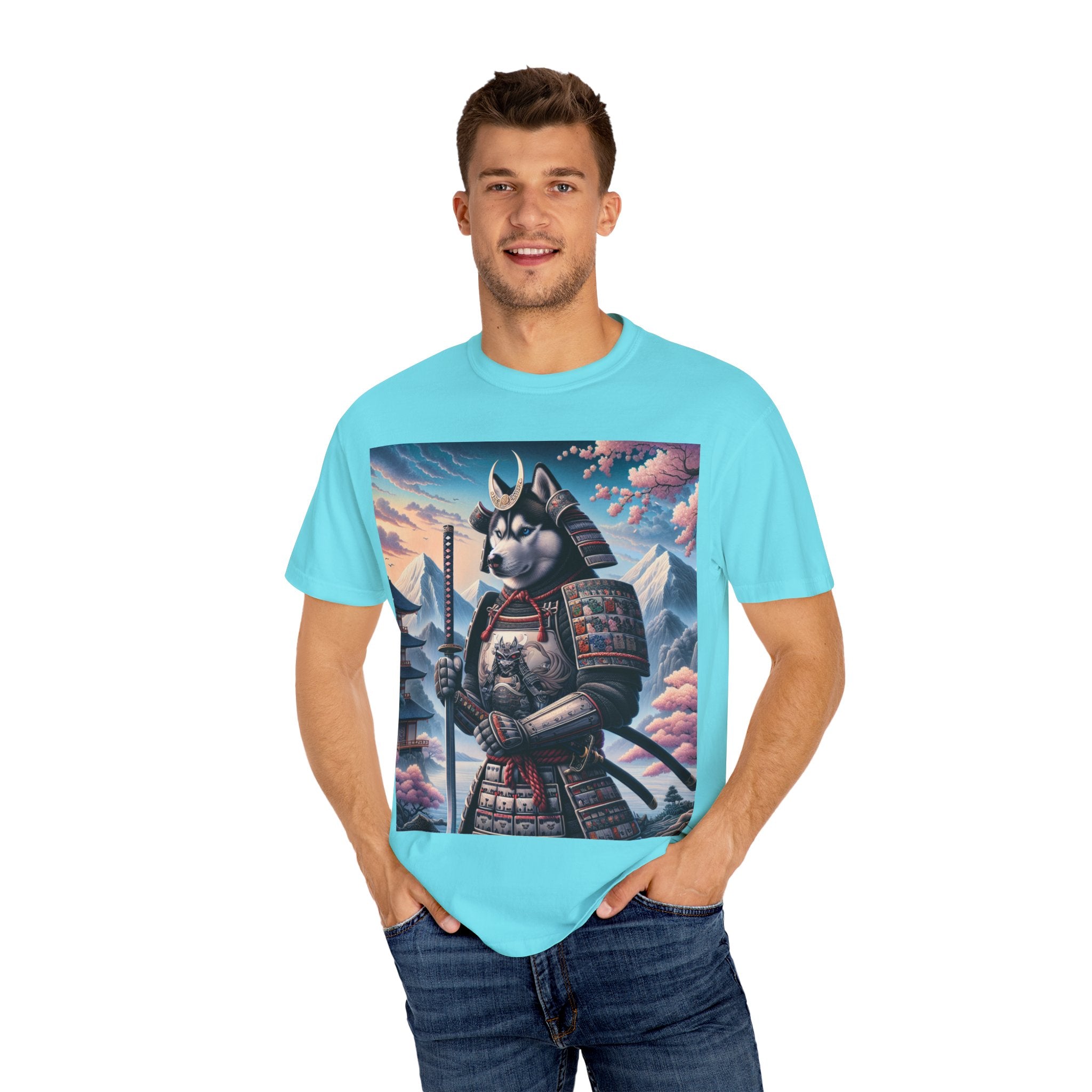 Samurai Cat T-Shirt, Unisex Graphic Tee, Vintage Style Shirt, Fun Casual Wear, Gift for Animal Lovers, Unique Artwork Apparel