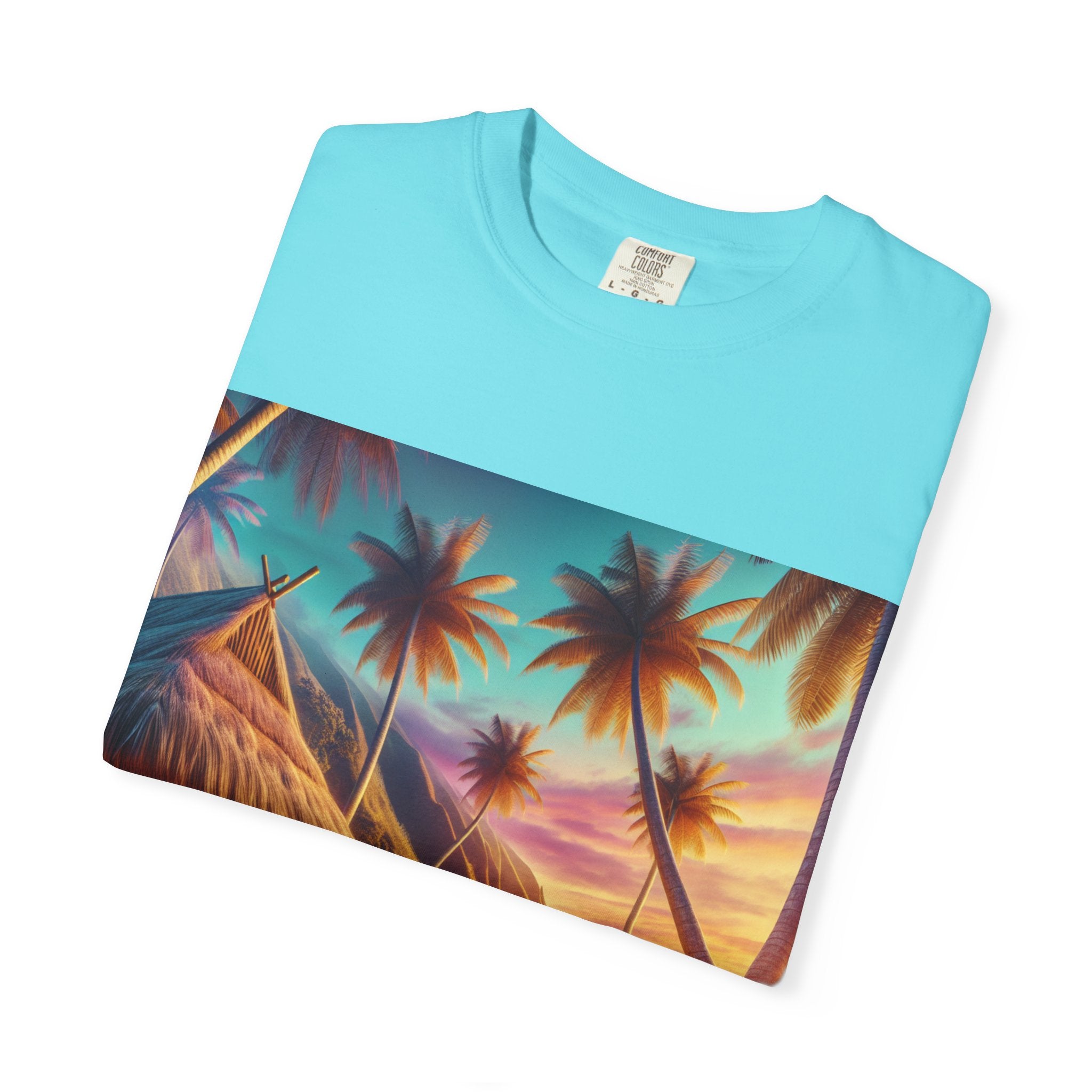 Tropical Sunset T-shirt - Beach Vibes, Summer Wear, Vacation Tee, Surfer Gift, Relaxation Apparel