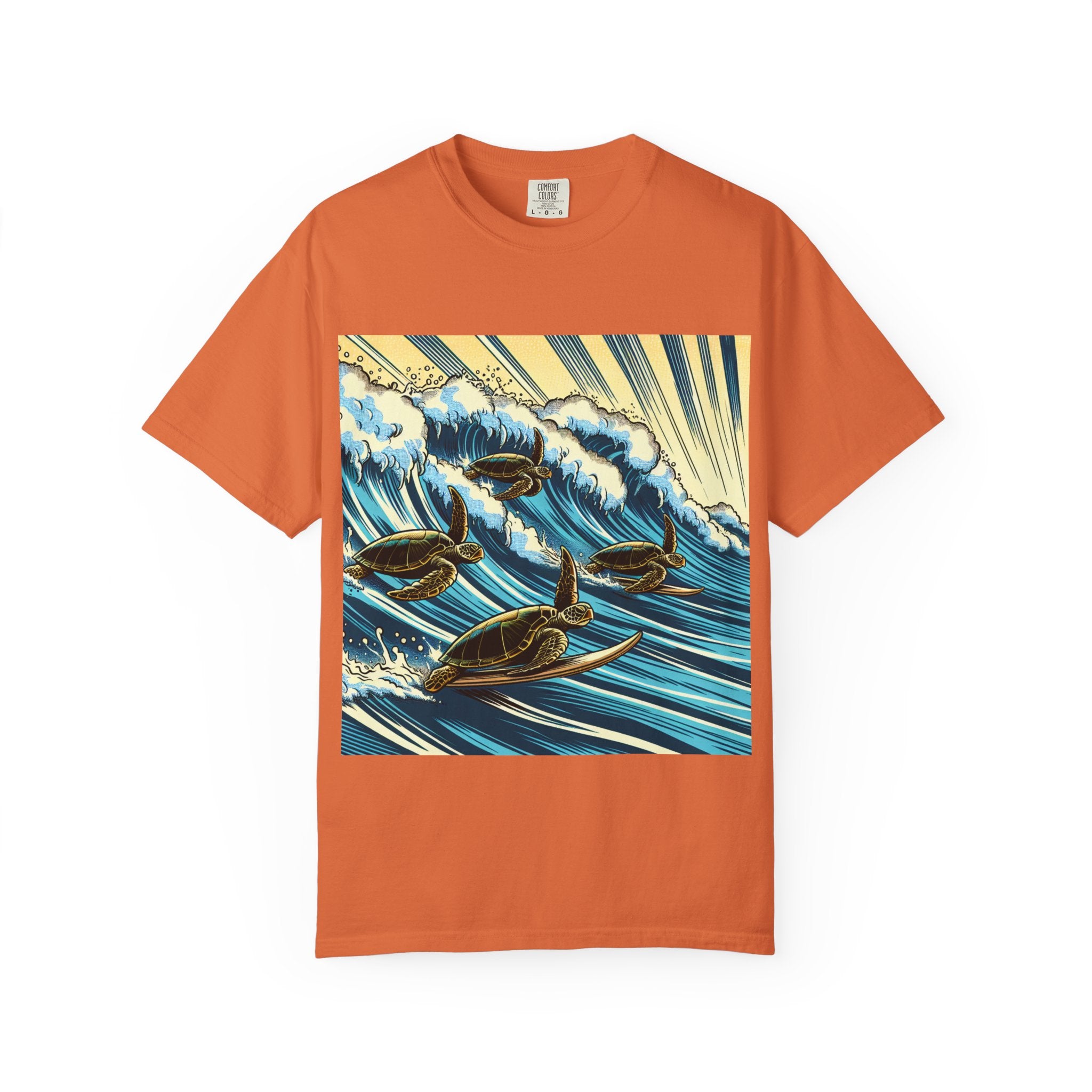 Ocean Wave T-Shirt with Sea Turtles, Eco-Friendly Apparel, Beach Lover Gift, Unisex Casual Wear, Summer Vibes Shirt, Gift for Ocean Lovers