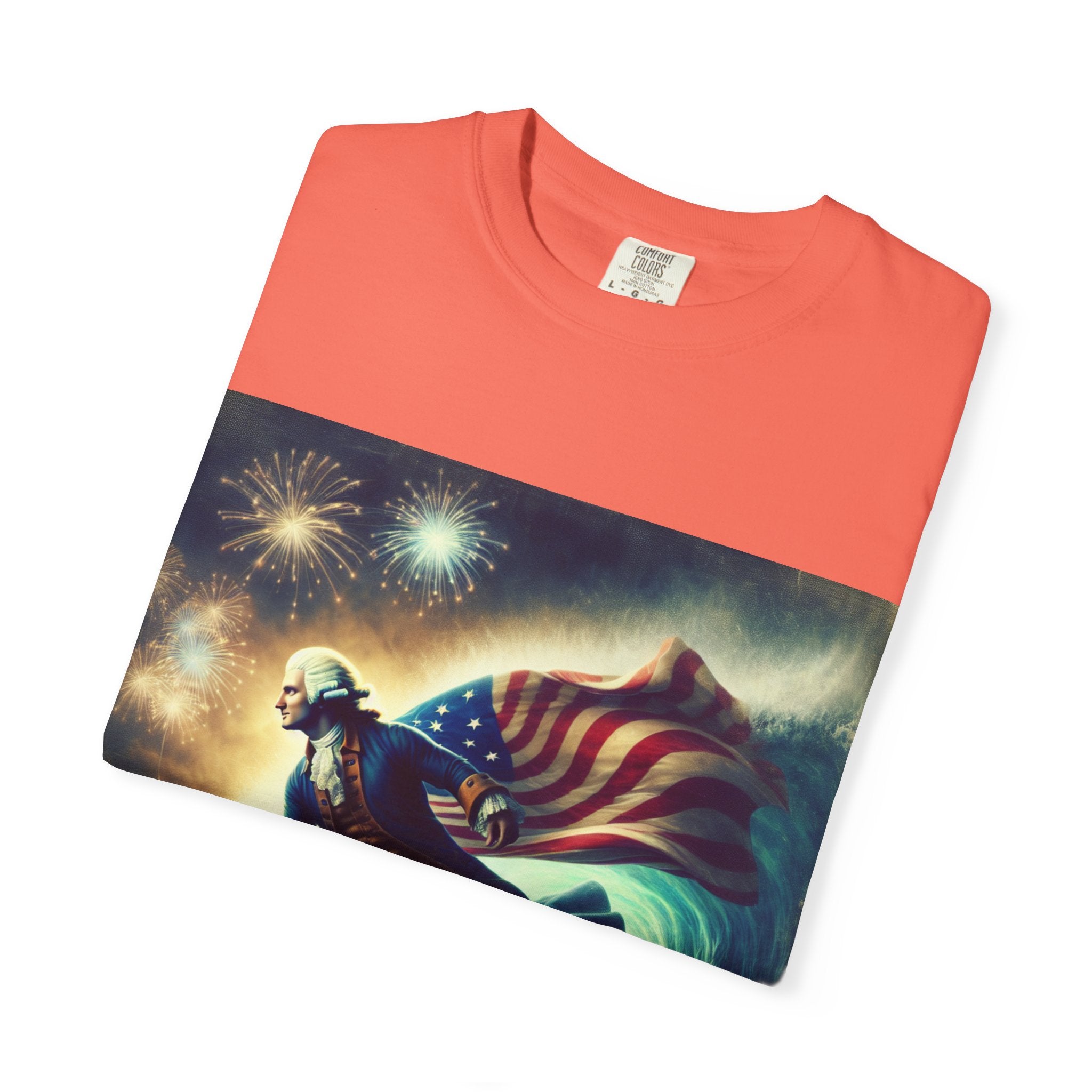 Patriotic Surfing T-Shirt, 4th of July Tee, Unisex Casual Shirt, Gift for Surfers, Independence Day Apparel