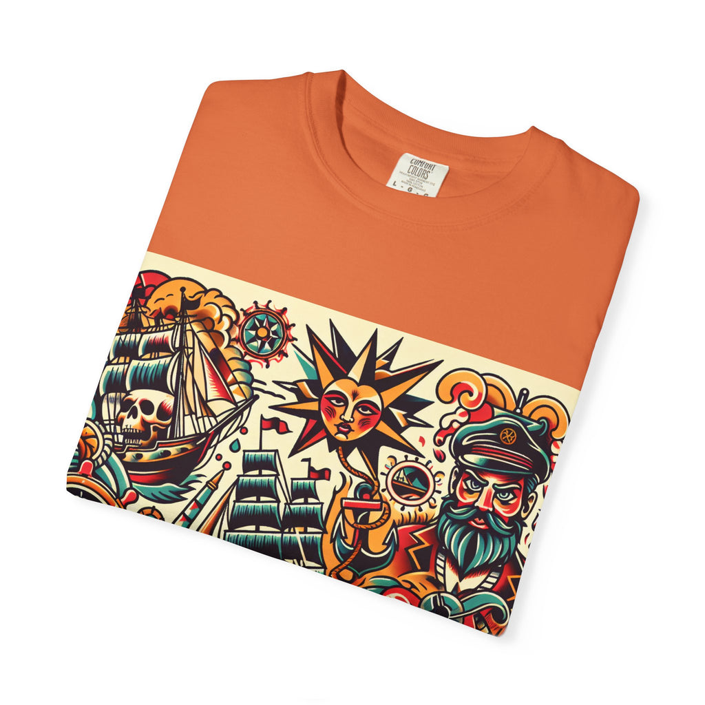 Nautical Adventure T-Shirt | Pirate Art Tee, Unisex Graphic Shirt, Summer Casual Wear, Gift for Sailors, Bold Streetwear