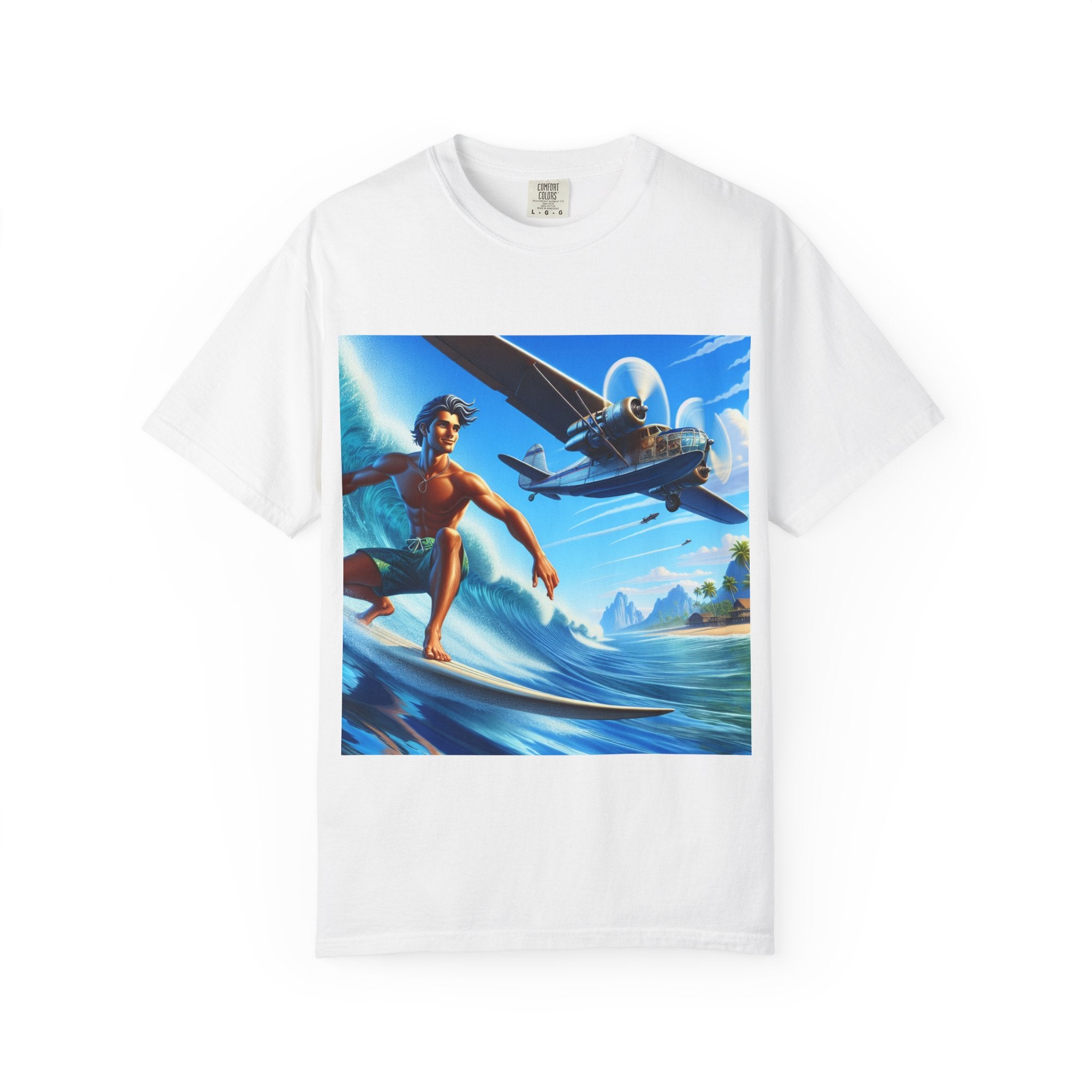 Surf Adventure Unisex T-Shirt, Perfect for Beach Lovers, Vacation Tees, Summer Apparel, Gift for Surfers and Travelers
