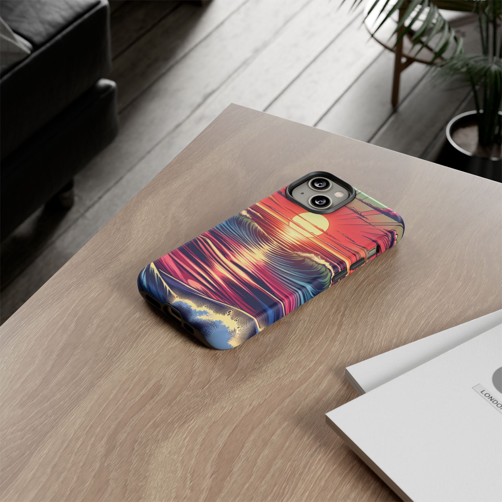 Vibrant Sunset Phone Case, Tough Cases, Beach Lover Gift, Ocean Inspired, Summer Vibes, Colorful Cell Phone Cover