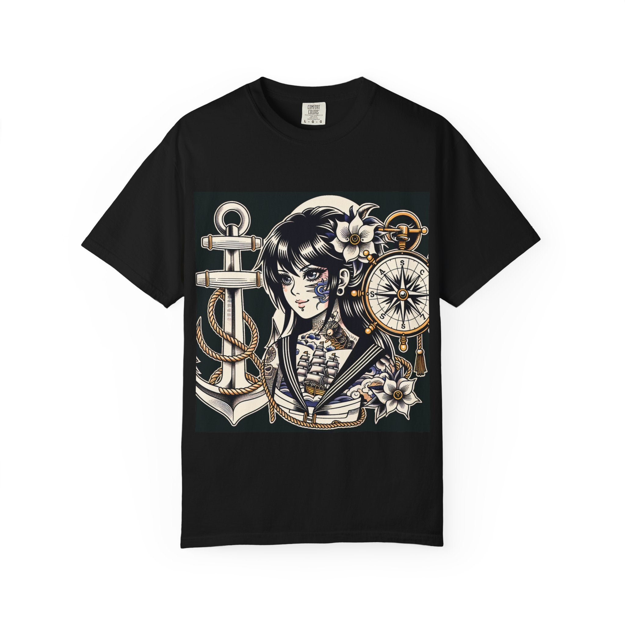 Stylish Unisex Garment-Dyed T-Shirt with Retro Floral Design, Graphic Tee for Festivals, Casual Wear, Gift for Art Lovers, Streetwear