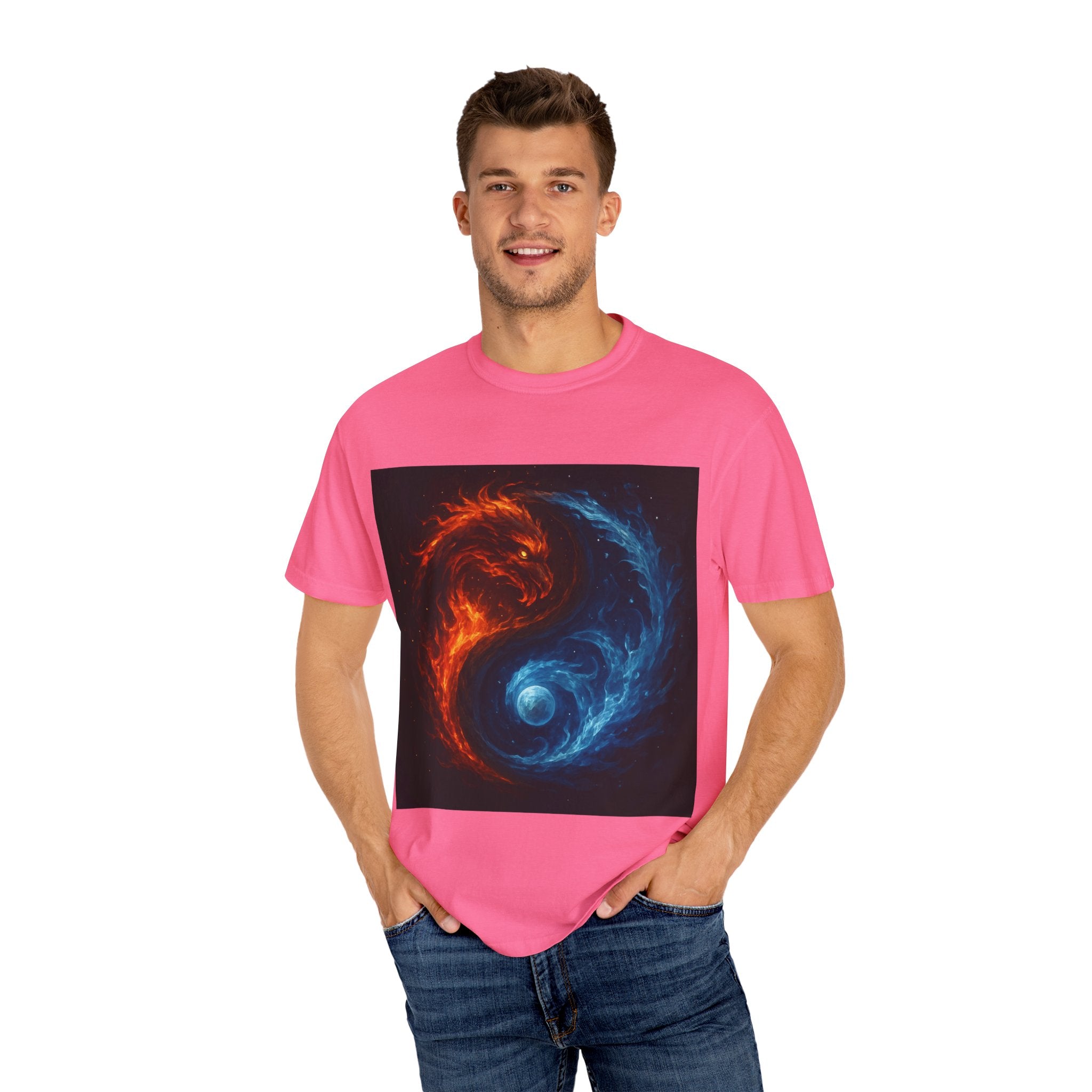 Dynamic Colorful Yin Yang T-Shirt, Unisex Graphic Tee, Meditation Gift, Balance Apparel, Spiritual Wear, Casual Style