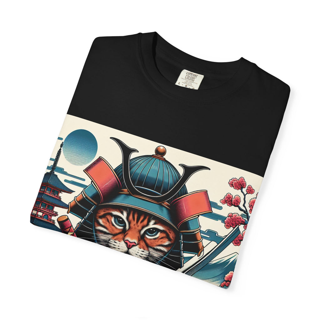 Samurai Tiger T-Shirt, Unisex Graphic Tee with Fierce Cat Design, Perfect Gift for Cat Lovers, Cool Anime Style, Unique Casual Wear