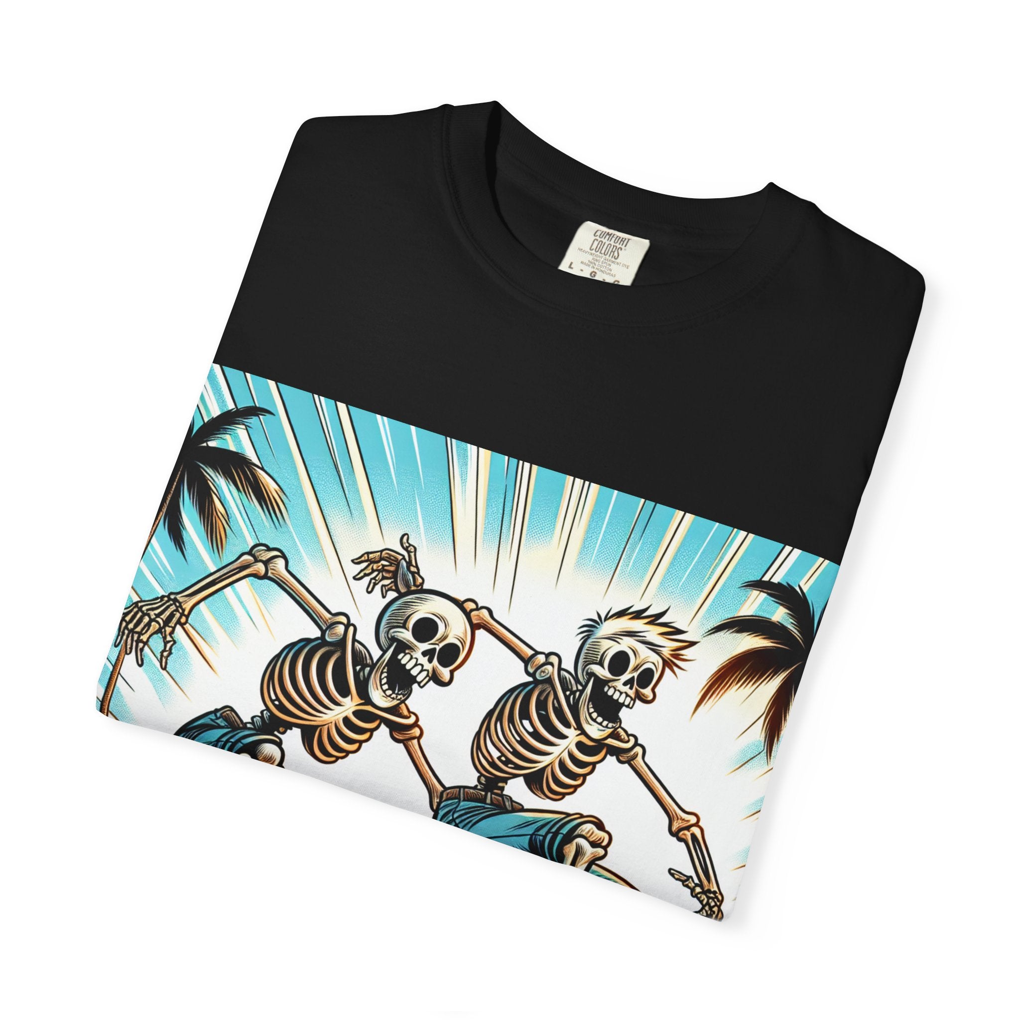 Skateboarding Skeletons T-shirt | Cool Graphic Tee for Summer, Vintage Vibe, Unisex Fashion, Beach Wear, Gift for Him/Her
