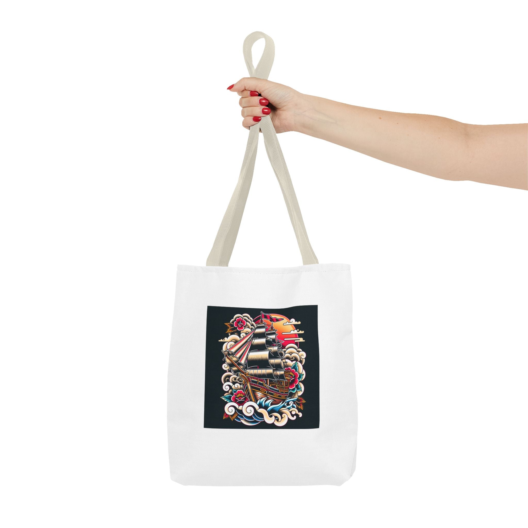 Pirate Ship Tote Bag, Nautical Tote for Adventurers, Eco-Friendly Shopper, Unique Gift for Travelers, Stylish Beach Bag