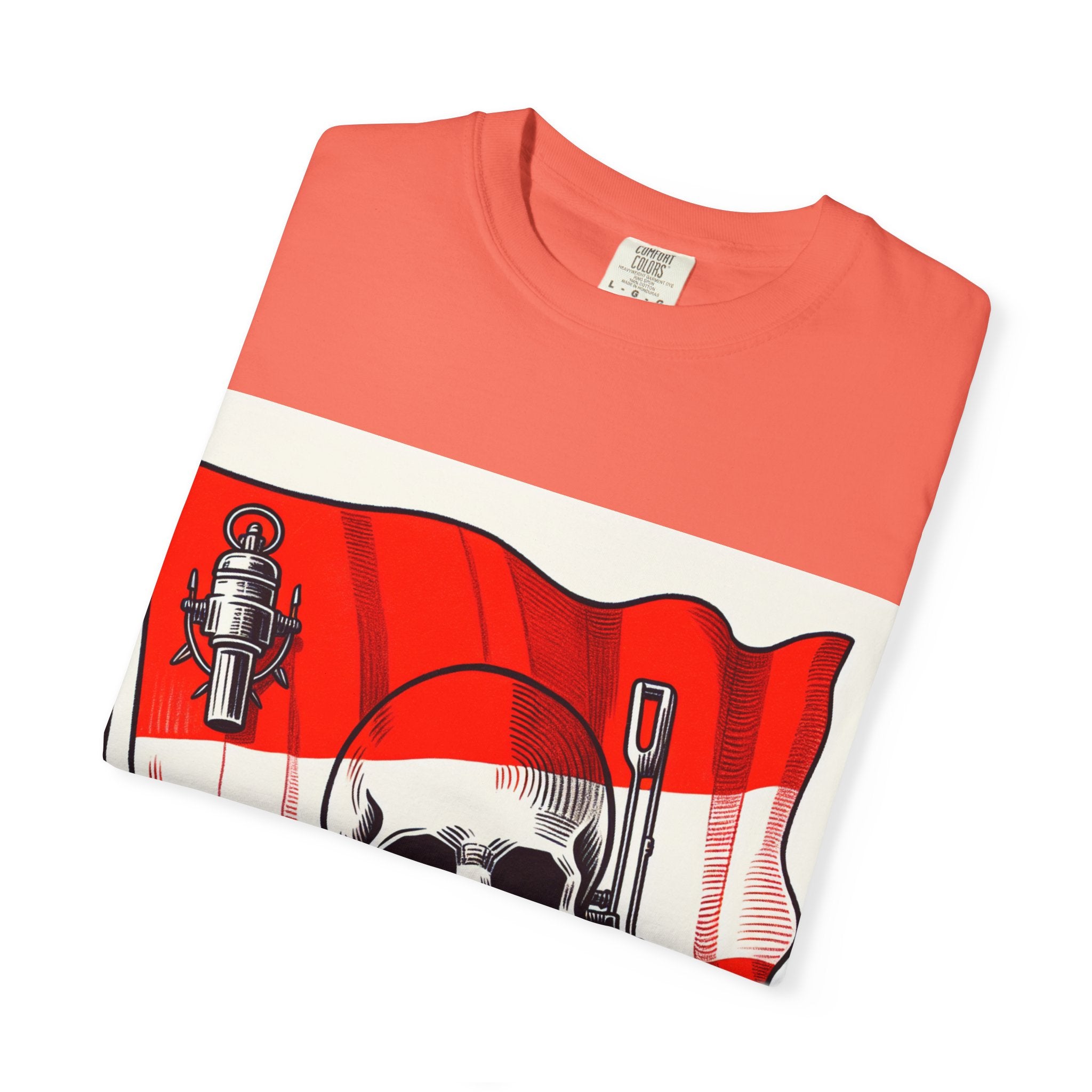 Skull and Flag Unisex T-Shirt, Casual Wear, Graphic Tee, Street Style Fashion, Unique Gift, Summer Outfit