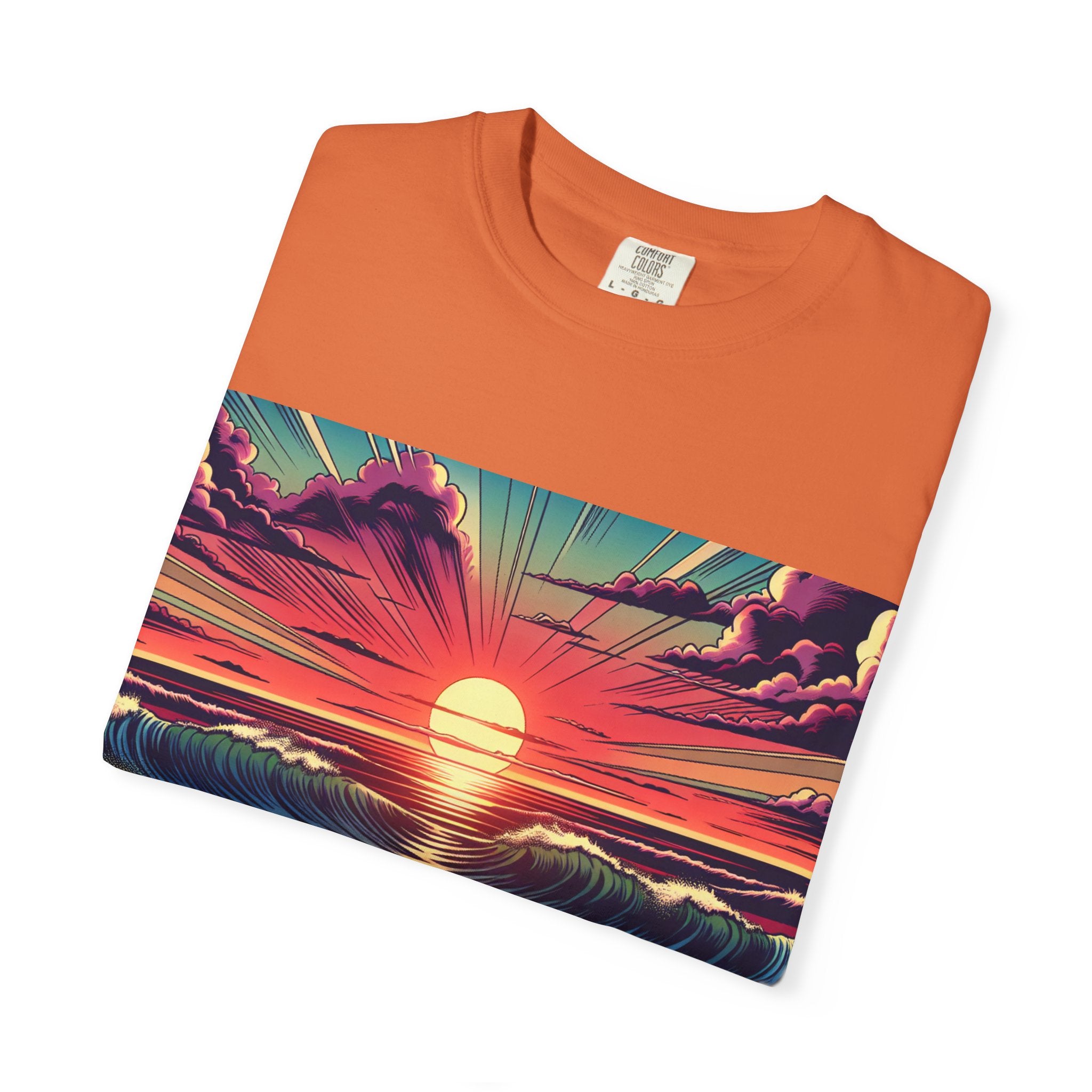 Sunset Waves Unisex T-Shirt | Beach Vibes, Summer Apparel, Ocean Lover Gift, Casual Wear, Graphic Tee