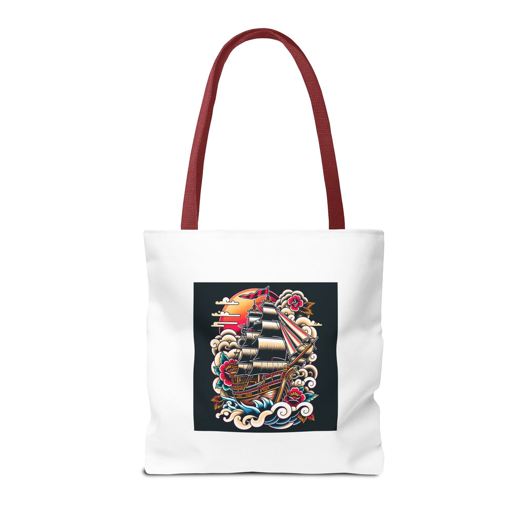 Pirate Ship Tote Bag, Nautical Tote for Adventurers, Eco-Friendly Shopper, Unique Gift for Travelers, Stylish Beach Bag