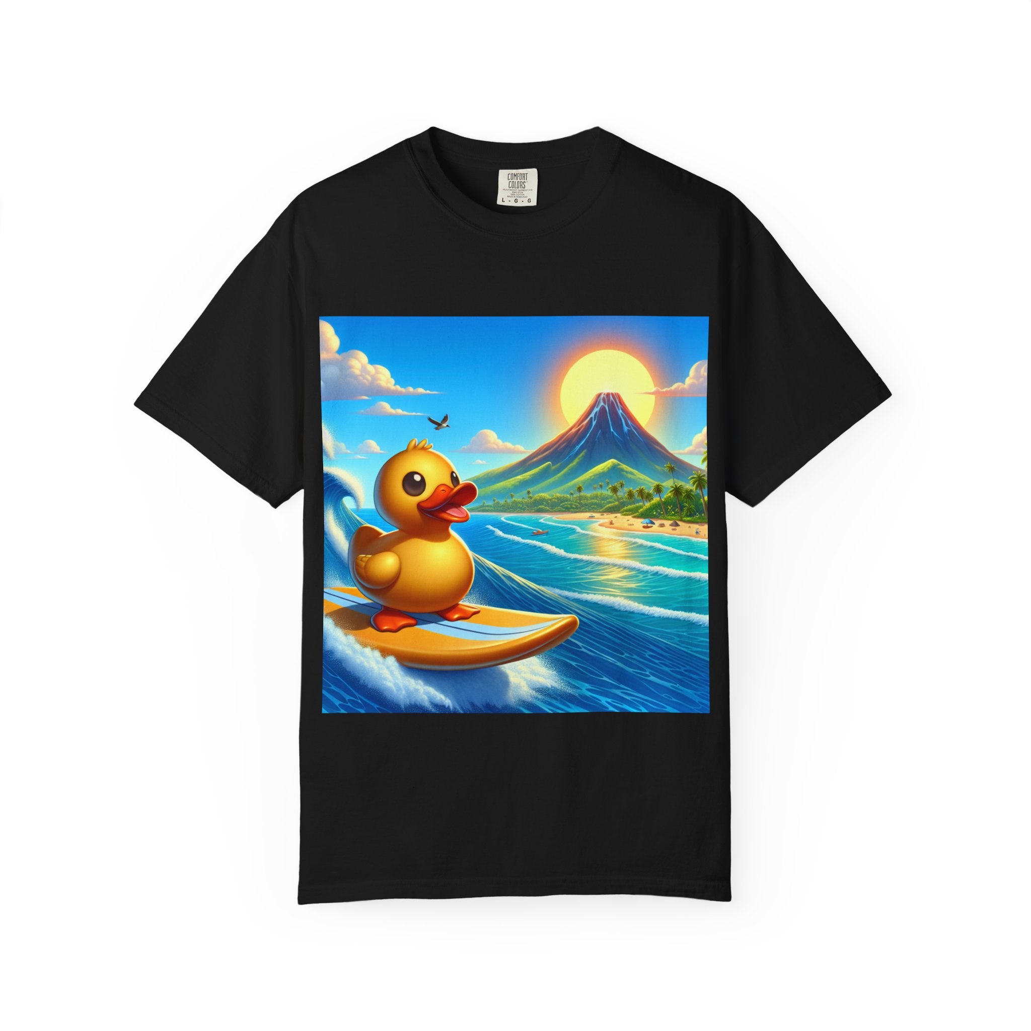 Surfing Duck Unisex Shirt, Fun Graphic Tee, Casual Wear, Summer Vibes, Beach Party T-shirt, Gift for Water Lovers