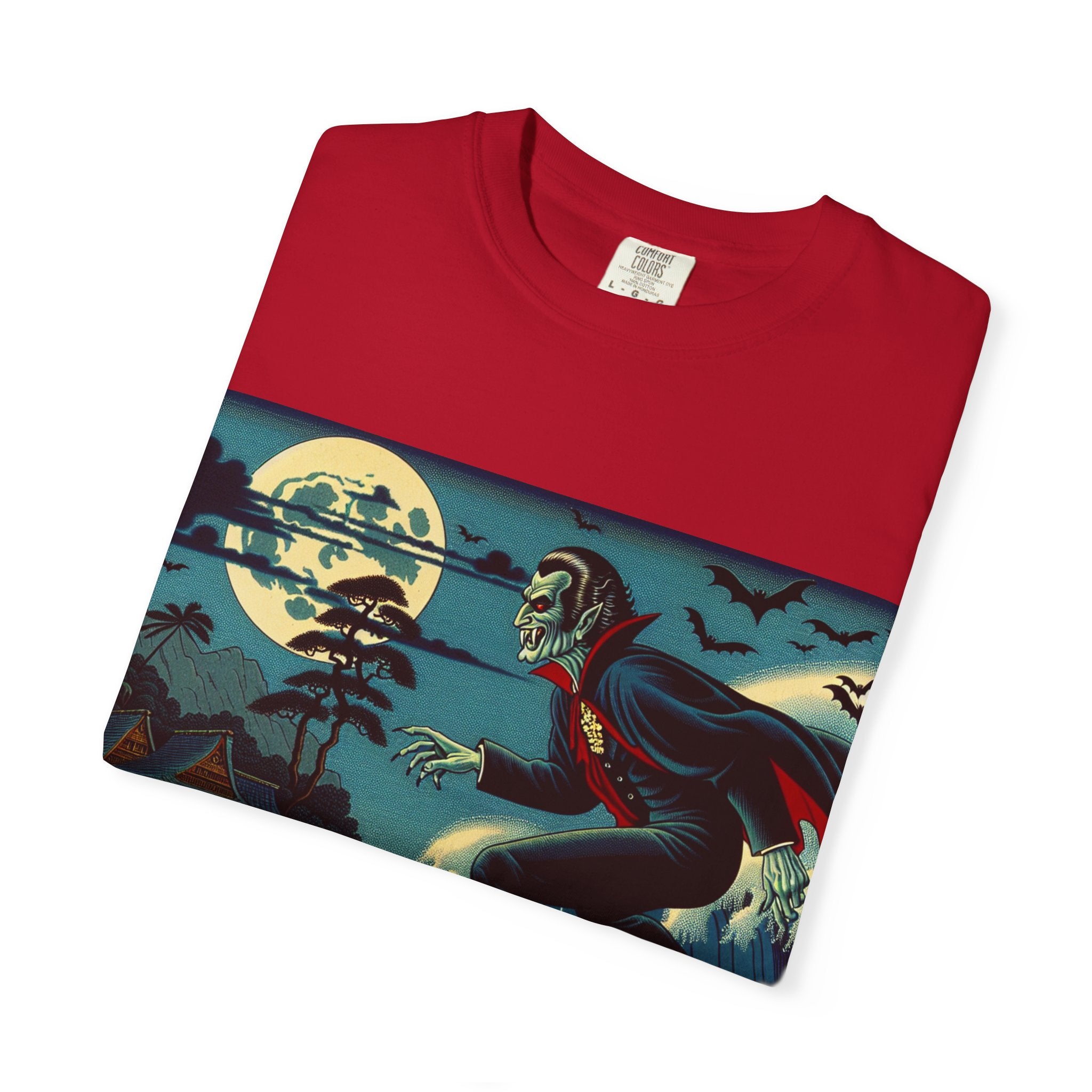 Surfing Vampire T-Shirt, Halloween Shirt, Unisex Graphic Tee, Casual Wear for Surf Lovers, Spooky Summer Fashion