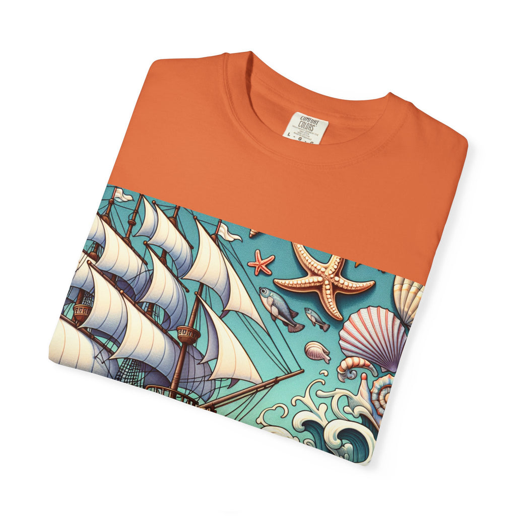 Nautical Adventure T-Shirt - Relaxed Fit, Beach Lover's Gift, Ocean Theme, Vacation Wear, Summer Style, Graphic Tee