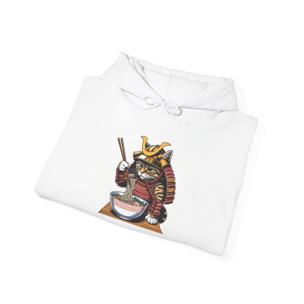 Samurai Cat Hoodie: Cozy Sweatshirt for Anime Lovers, Gift for Birthdays, Casual Wear, Unisex Fashion