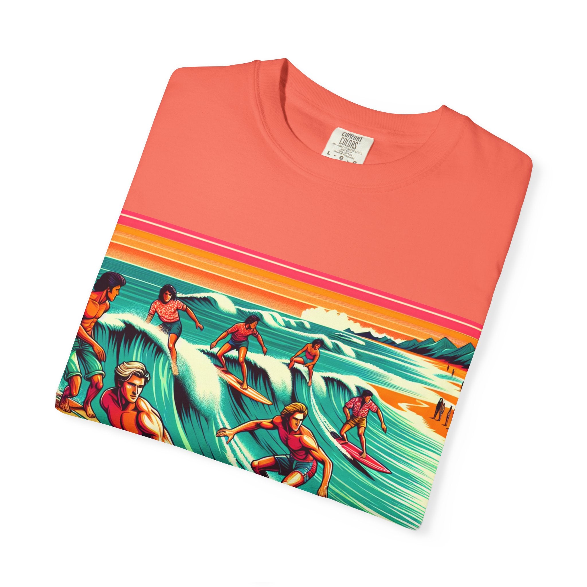 Retro Surfing T-Shirt, Cool Beachwear, Summer Gift, Unisex Casual Tee, Surfer Style Apparel, Vintage Wave Art Shirt