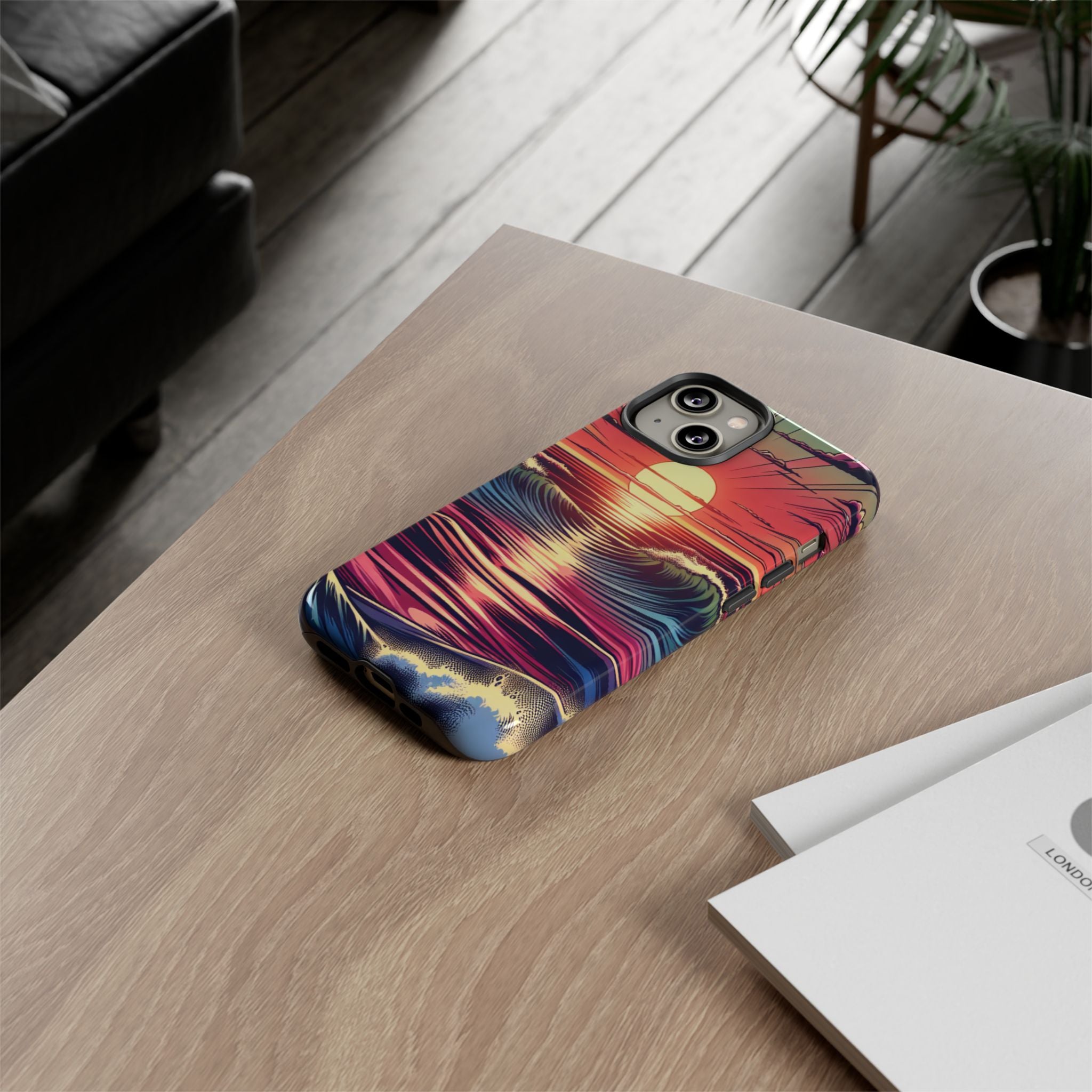 Vibrant Sunset Phone Case, Tough Cases, Beach Lover Gift, Ocean Inspired, Summer Vibes, Colorful Cell Phone Cover