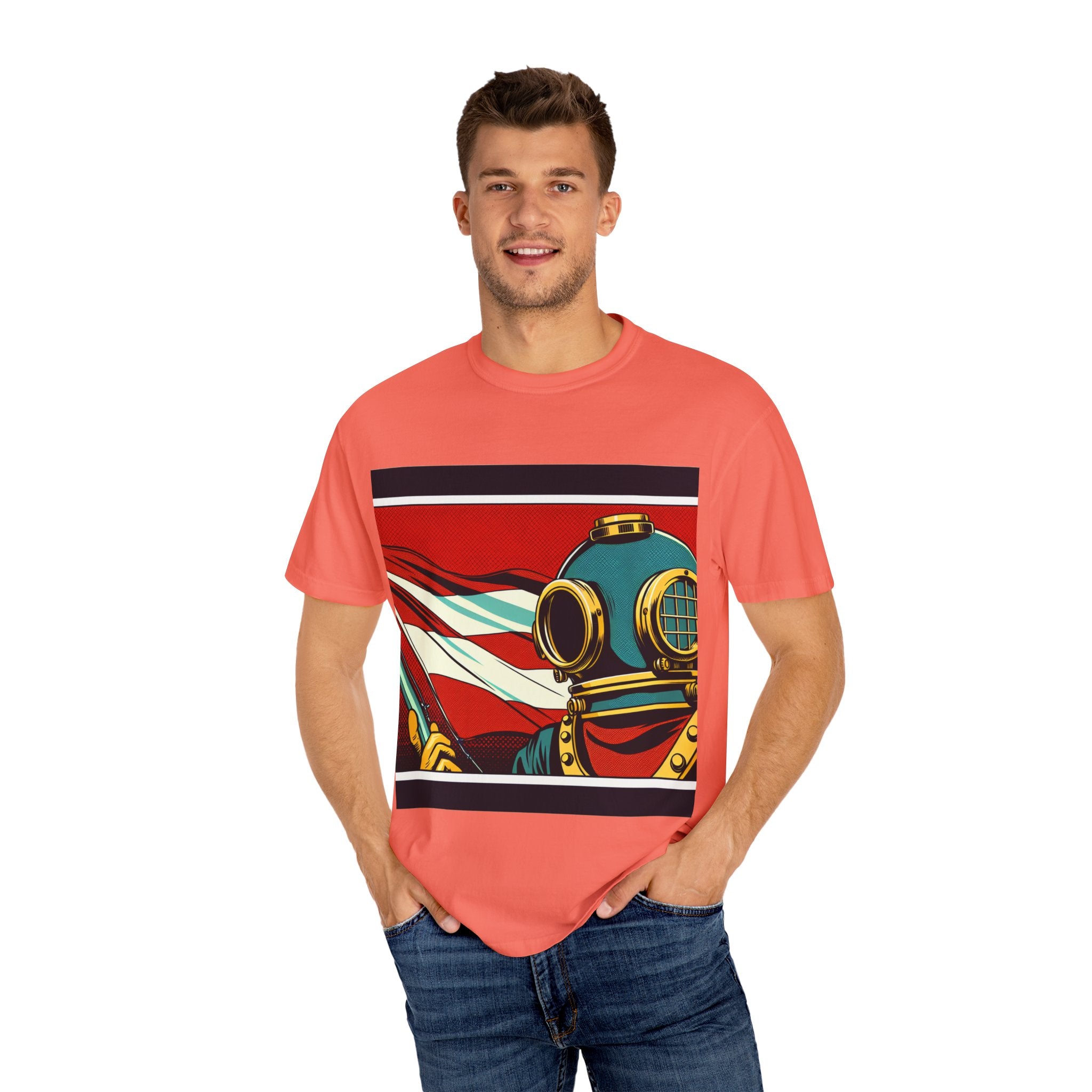 Vintage Diver Graphic T-Shirt | Unisex, Casual Wear, Retro Design, Gift For Ocean Lovers, Summer Fashion