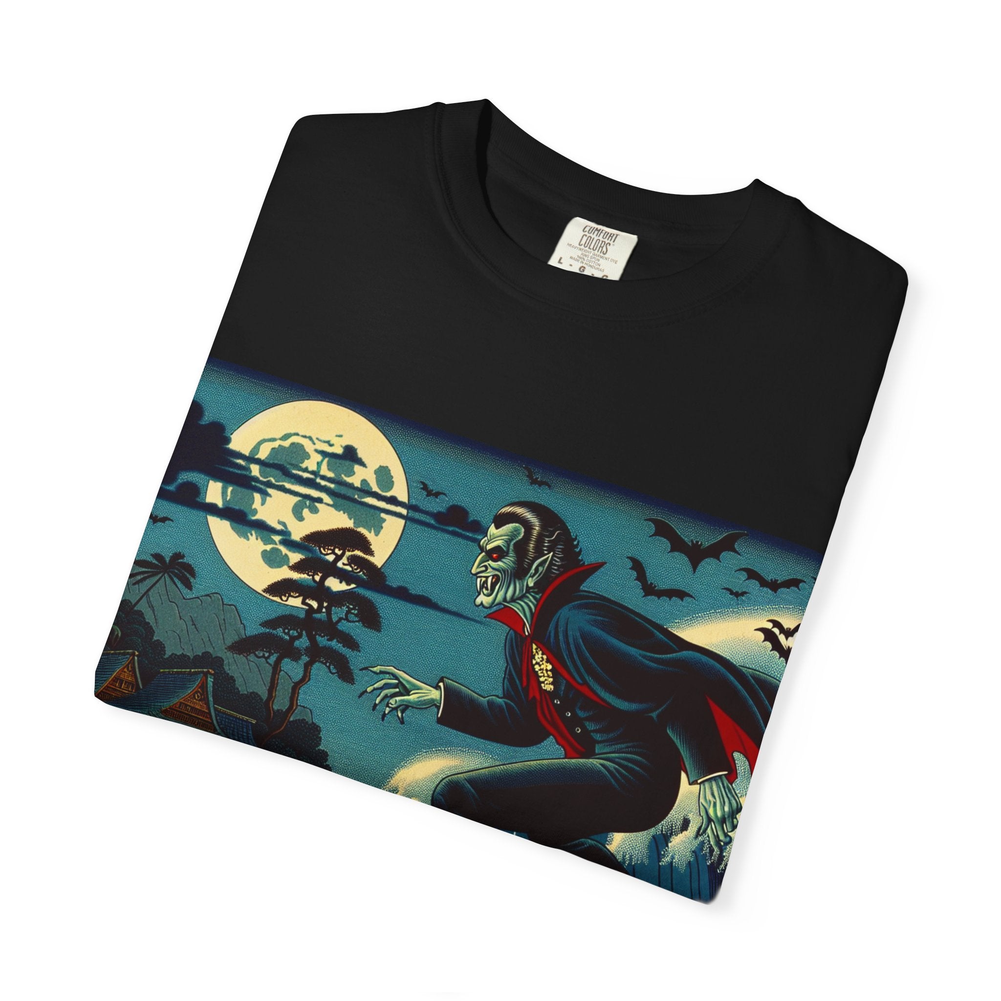 Surfing Vampire T-Shirt, Halloween Shirt, Unisex Graphic Tee, Casual Wear for Surf Lovers, Spooky Summer Fashion