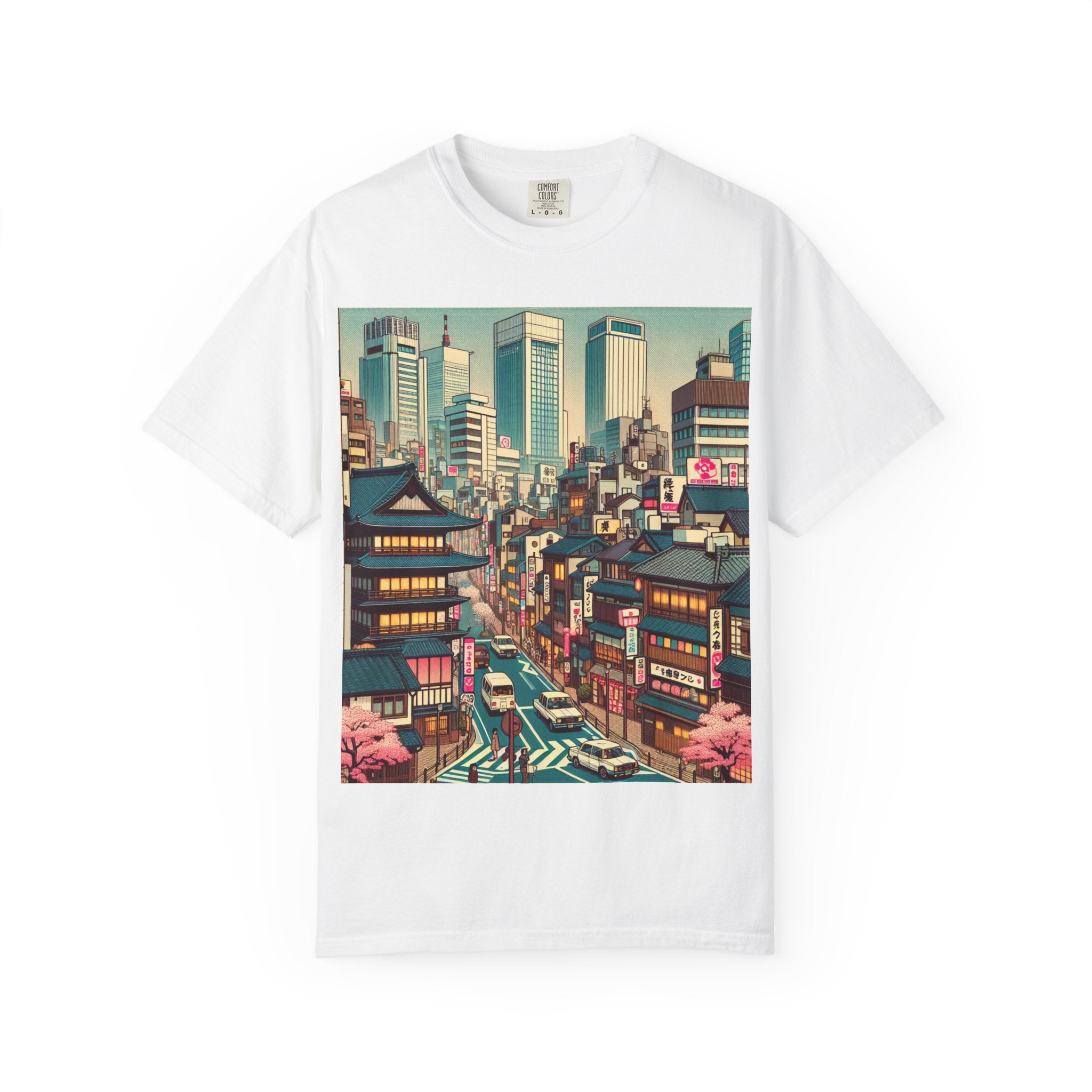 Urban Landscape Graphic T-Shirt | Street Art Tee, Casual Wear, Gift for Travelers, Relaxed Fit, Unique Cityscape Design