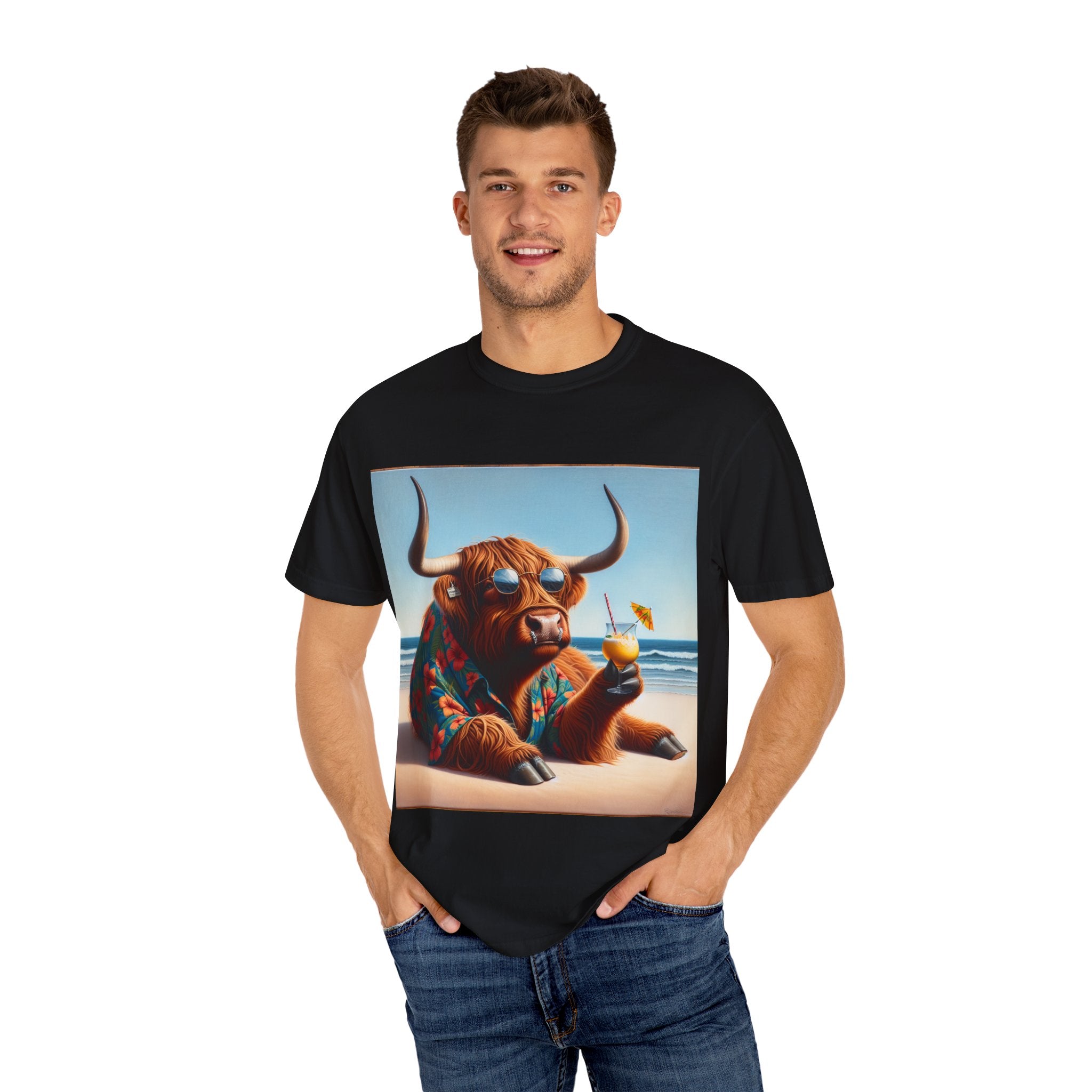 Chill Vibes Cow T-Shirt | Summer Beach Tee, Fun Animal Design, Relaxed Fit, Perfect for Vacations, Gifts