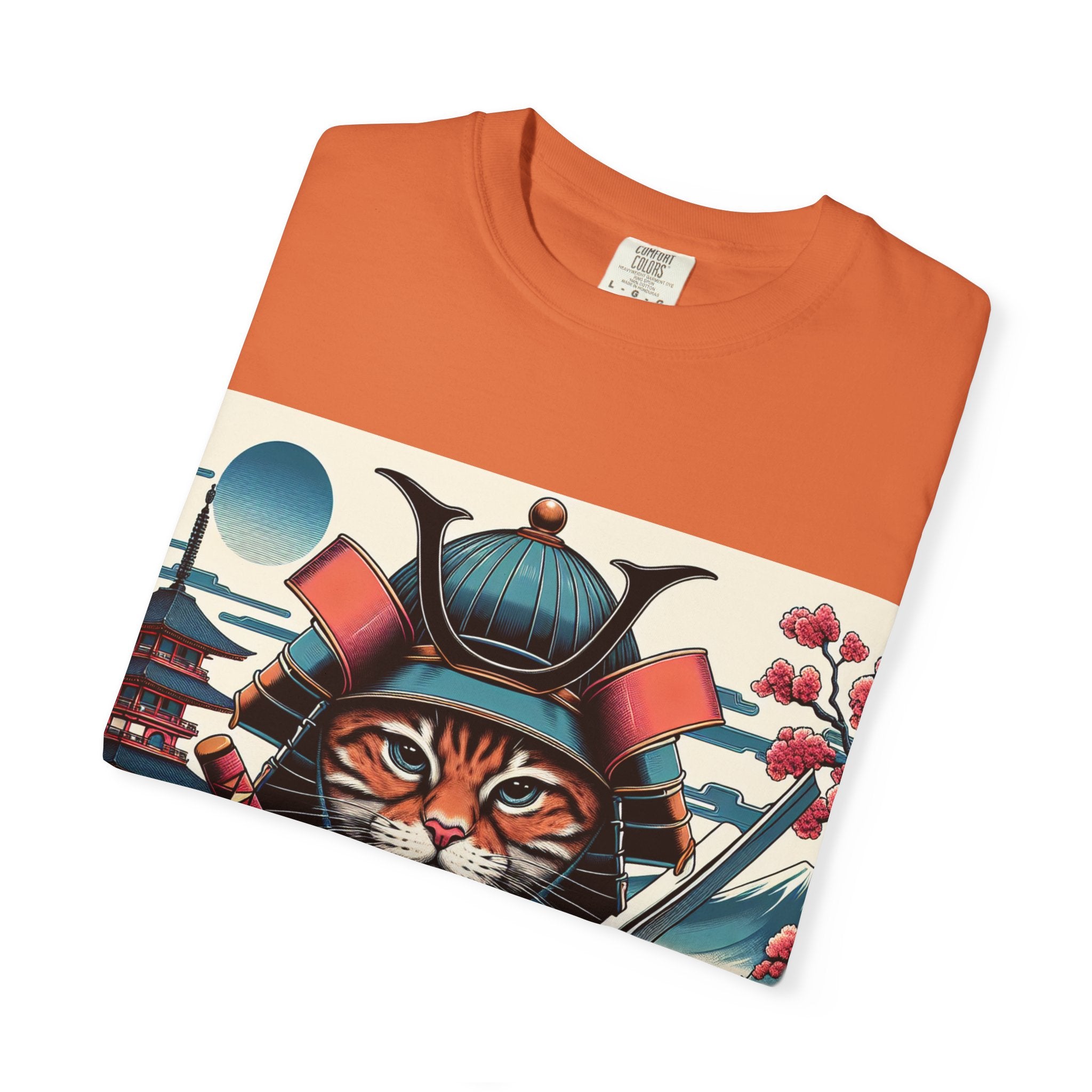 Samurai Tiger T-Shirt, Unisex Graphic Tee with Fierce Cat Design, Perfect Gift for Cat Lovers, Cool Anime Style, Unique Casual Wear