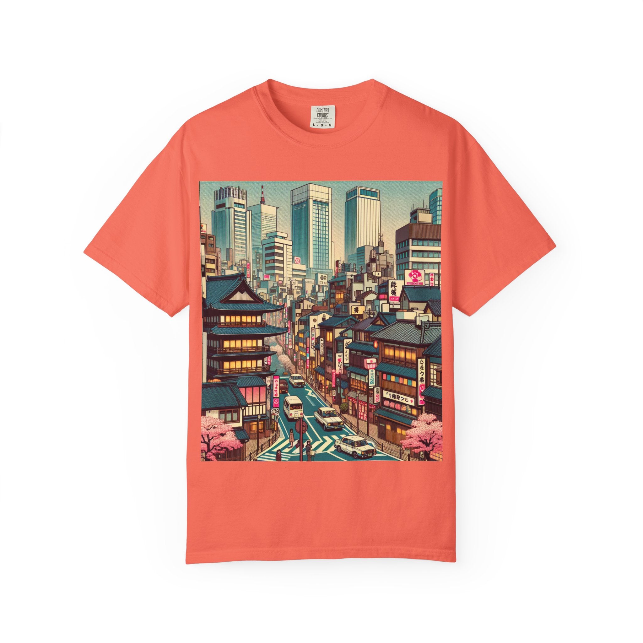 Urban Landscape Graphic T-Shirt | Street Art Tee, Casual Wear, Gift for Travelers, Relaxed Fit, Unique Cityscape Design