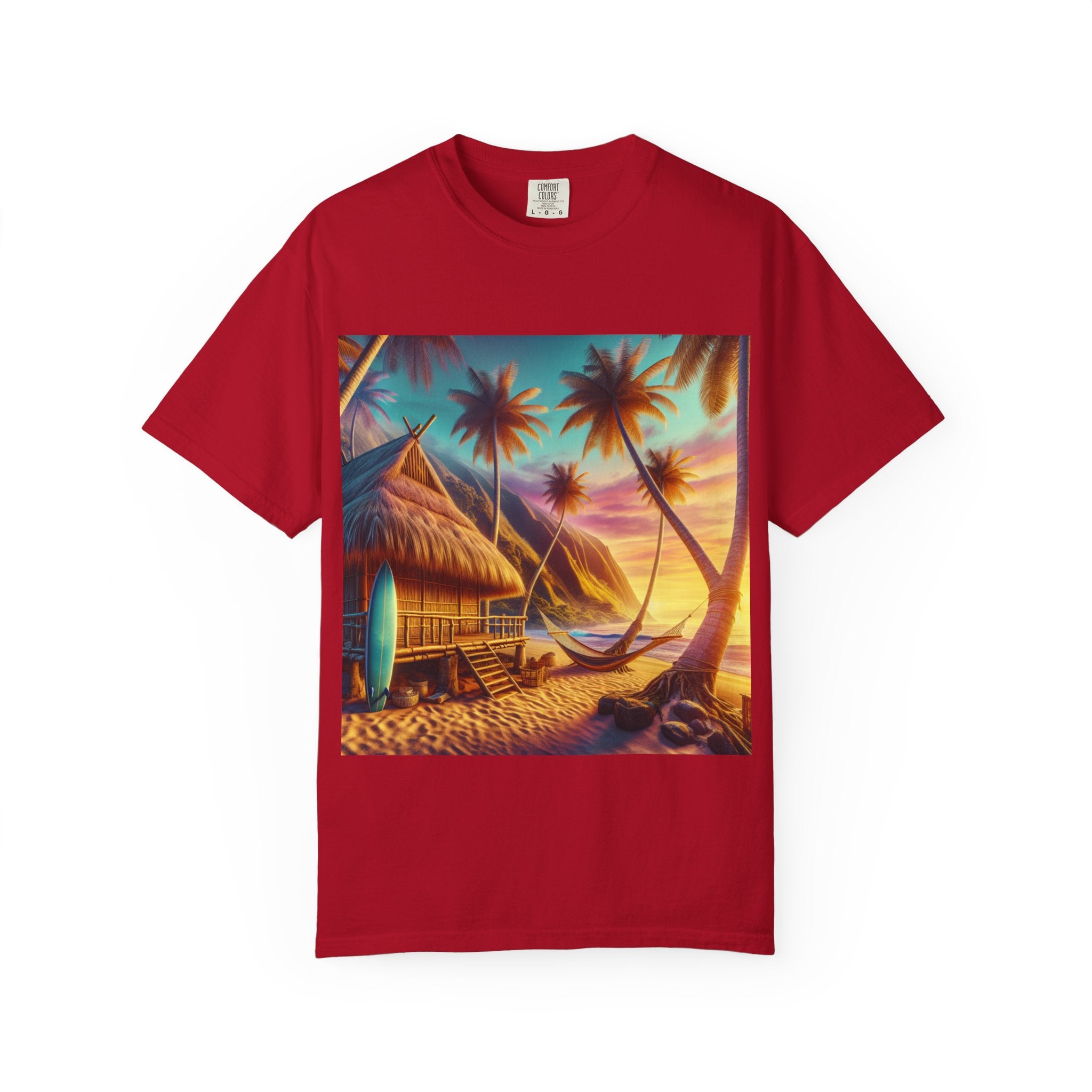 Tropical Sunset T-shirt - Beach Vibes, Summer Wear, Vacation Tee, Surfer Gift, Relaxation Apparel