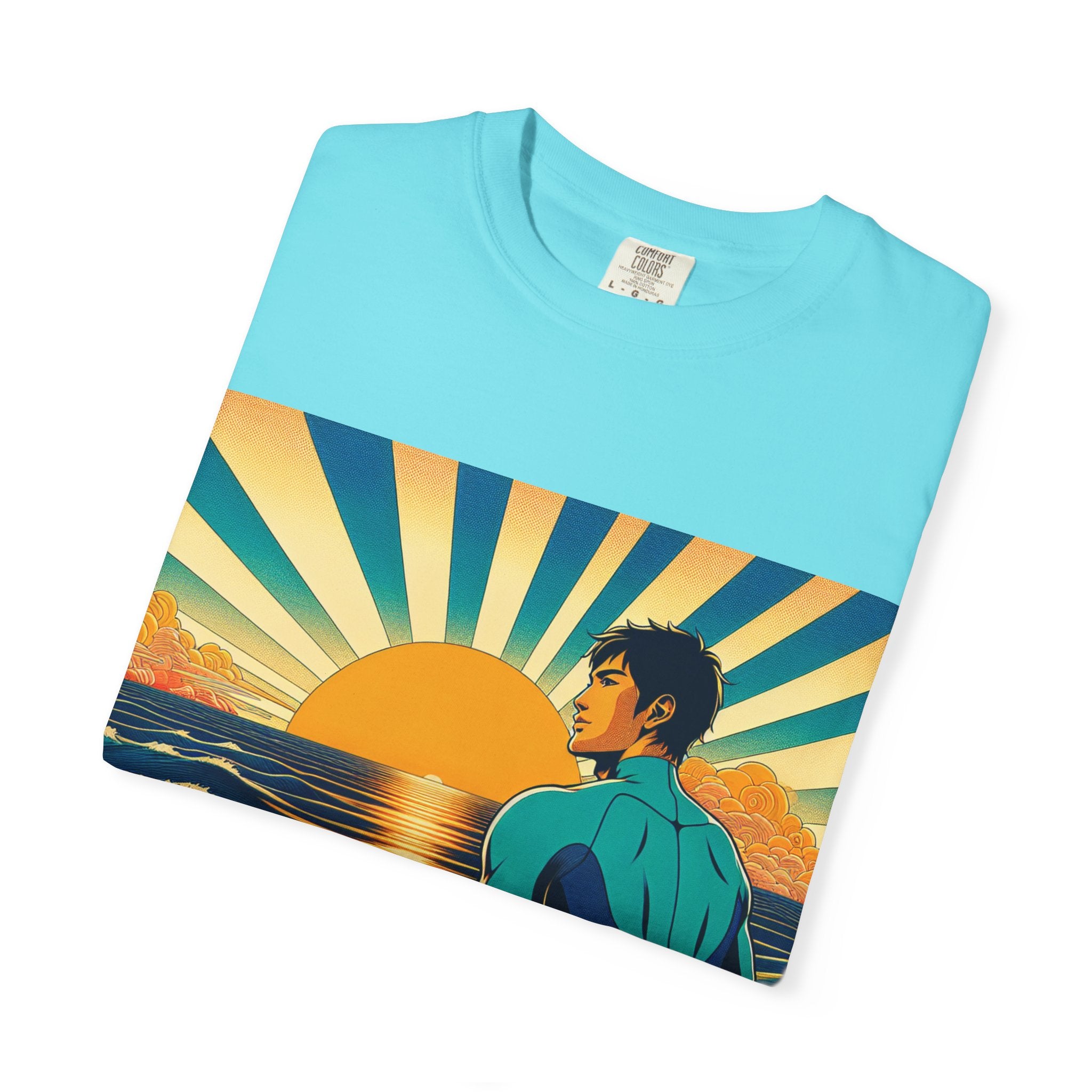 Sunset Surf Unisex T-Shirt, Beachwear, Summer Style, Ocean Lover Gift, Cool Casual Tee, Surfing Enthusiast Apparel