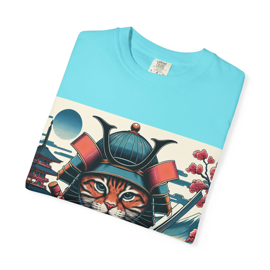 Samurai Tiger T-Shirt, Unisex Graphic Tee with Fierce Cat Design, Perfect Gift for Cat Lovers, Cool Anime Style, Unique Casual Wear