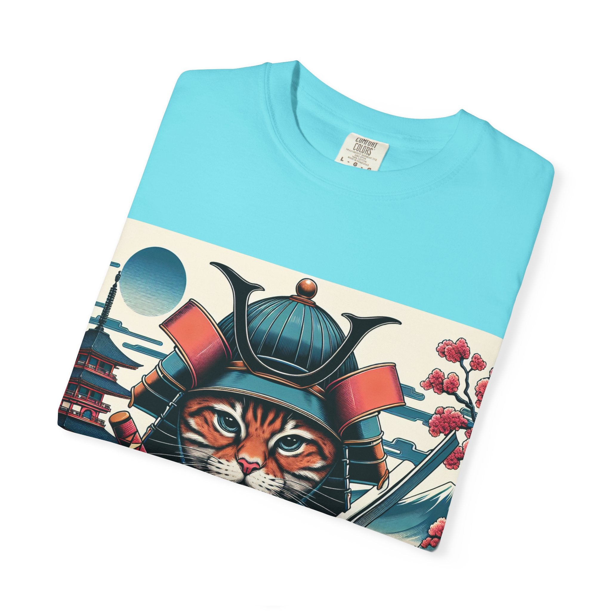 Samurai Tiger T-Shirt, Unisex Graphic Tee with Fierce Cat Design, Perfect Gift for Cat Lovers, Cool Anime Style, Unique Casual Wear