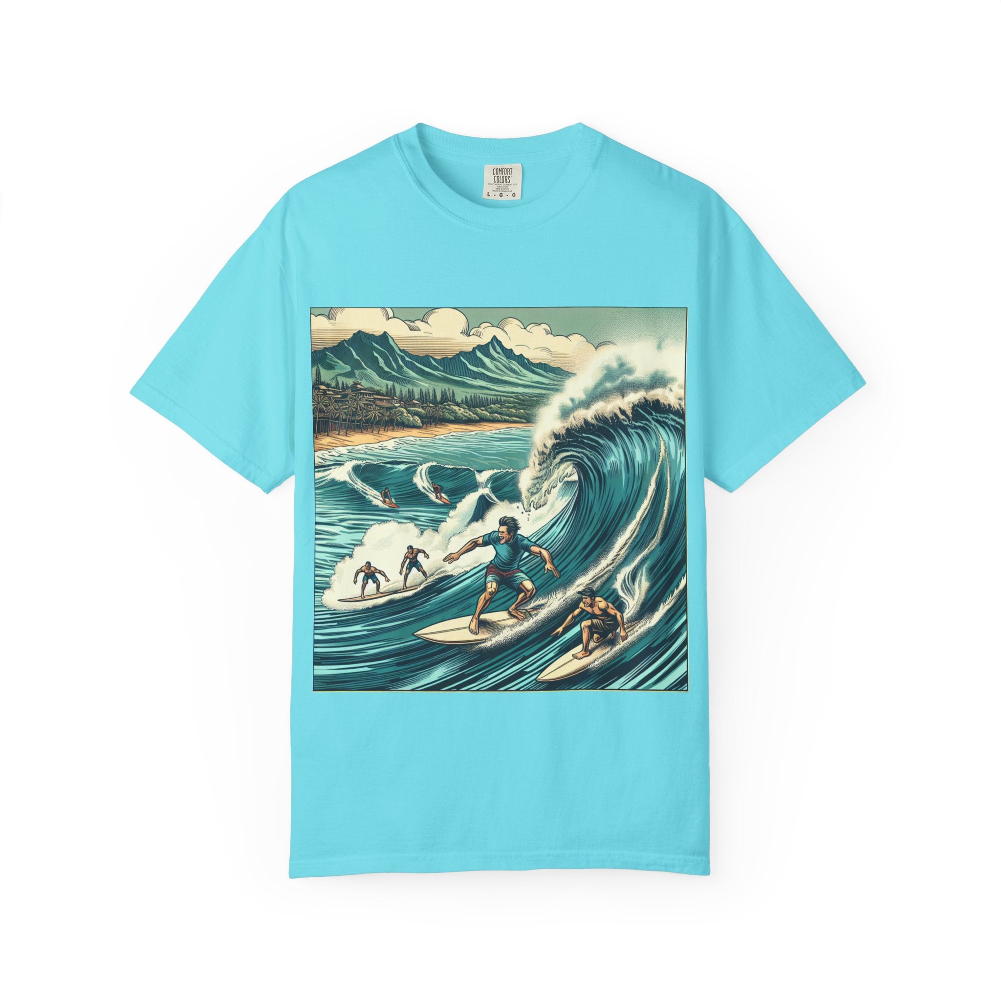 Surfing Waves T-Shirt, Relaxed Summer Style, Beach Lovers Gift, Unisex Tee, Vintage Surf Art, Summer Fun Apparel