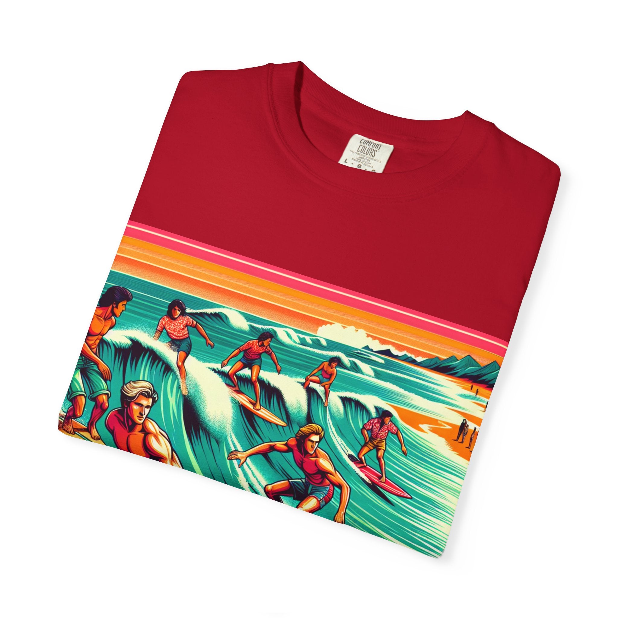 Retro Surfing T-Shirt, Cool Beachwear, Summer Gift, Unisex Casual Tee, Surfer Style Apparel, Vintage Wave Art Shirt