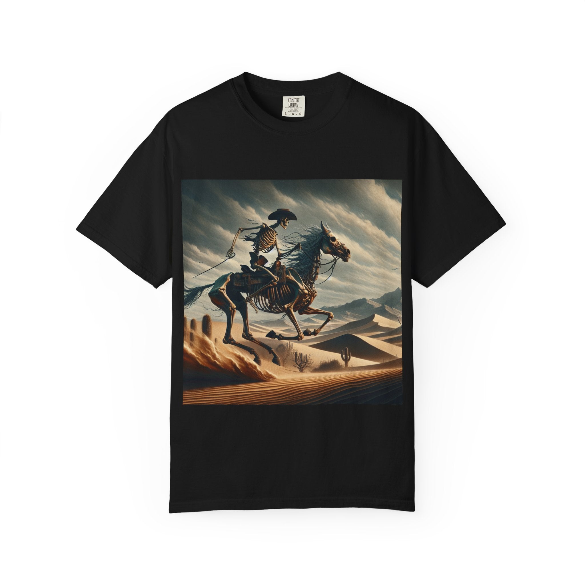 Skeleton Horse Rider T-Shirt, Unisex Graphic Tee for Halloween, Gift for Animal Lovers, Casual Wear, Vintage Style Apparel